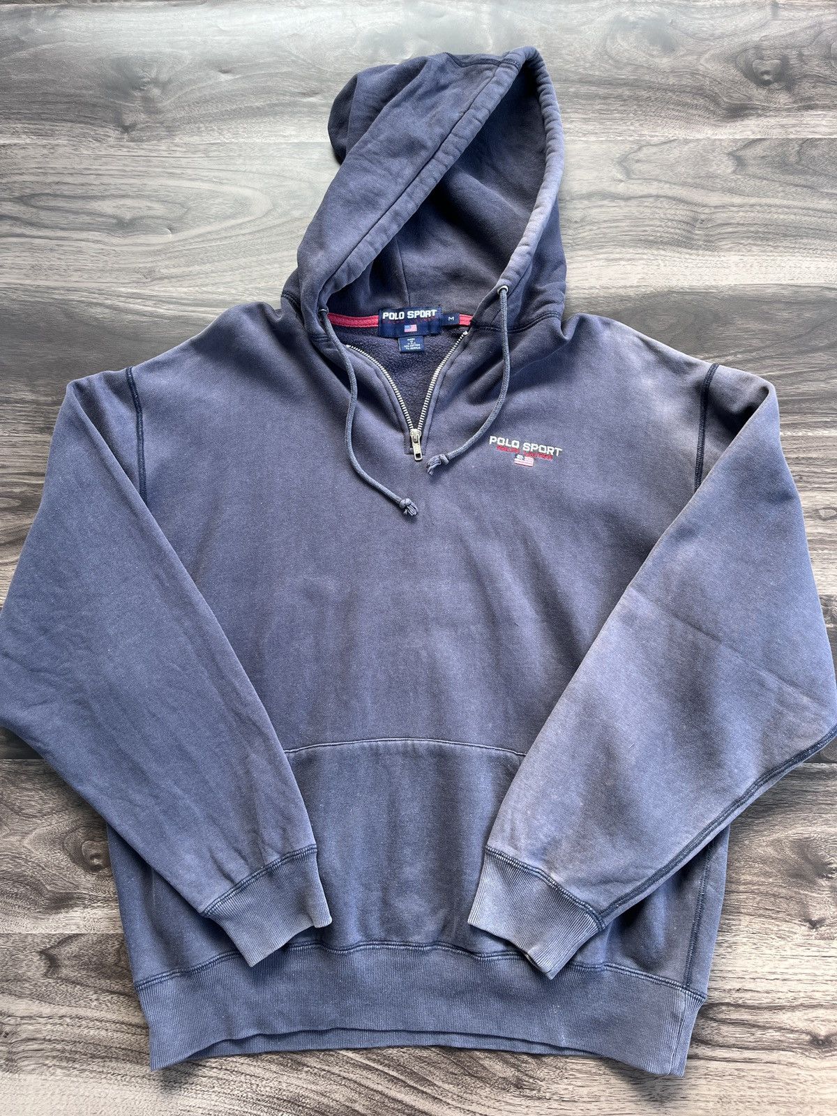 Designer × Polo Ralph Lauren × Vintage Y2K HalfZipp Hoodie Polo Ralph Lauren Sun Faded Size US L / EU 52-54 / 3 - 4 Thumbnail