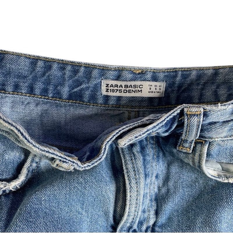 Zara Zara Basic Z1975 Blue Denim Mini Skirt Women's Small Cut Off Size 30" / US 8 / IT 44 - 3 Thumbnail
