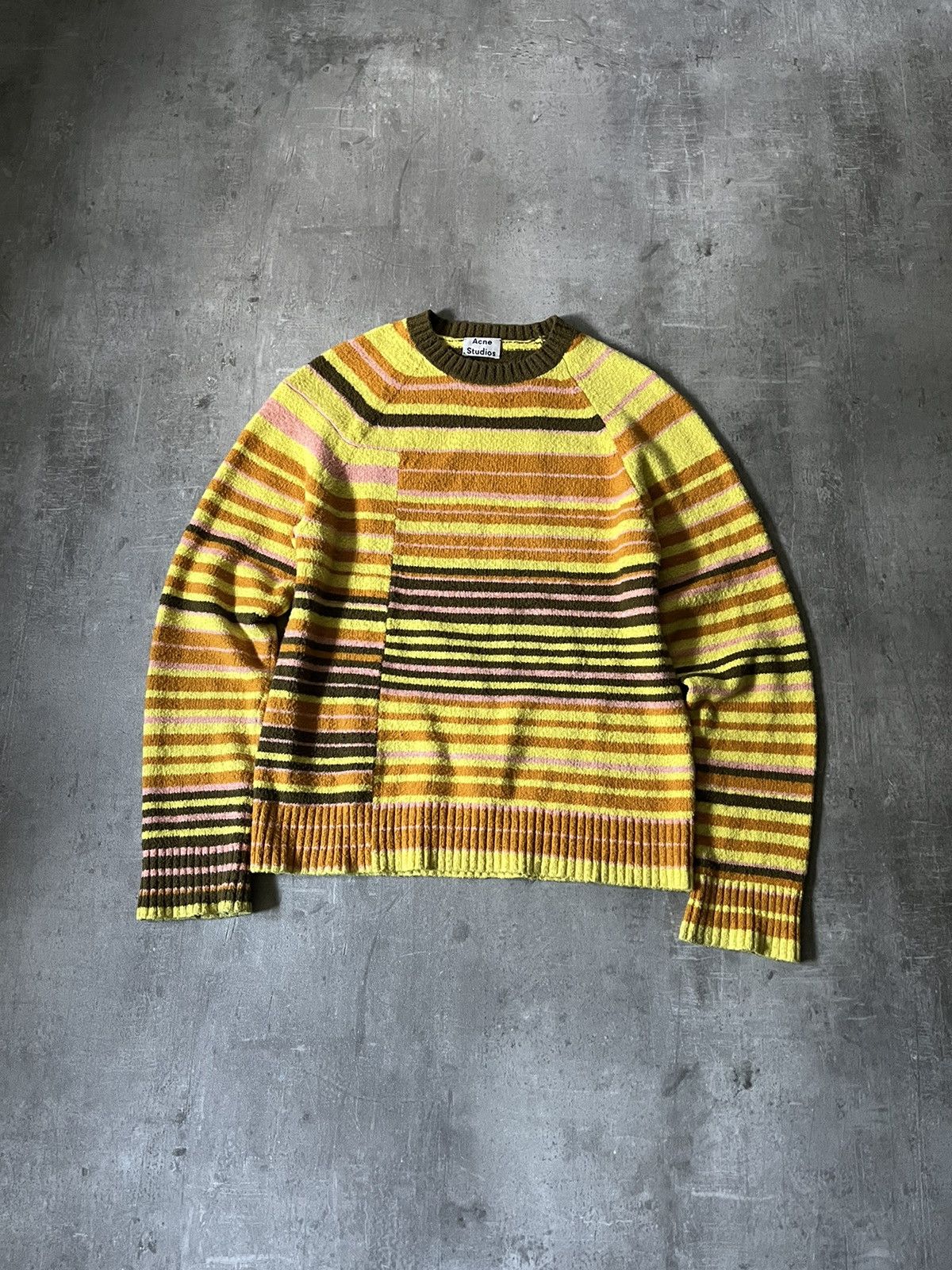Acne Studios Acne Studios striped yellow orange sweater Size US S / EU 44-46 / 1 - 1 Thumbnail