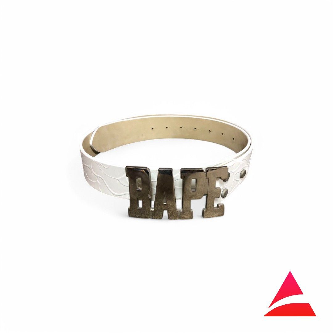 Bape A Bathing Ape (BAPE) - L Embossed Leather Belt Gold Buckle Size ONE SIZE - 1 Thumbnail