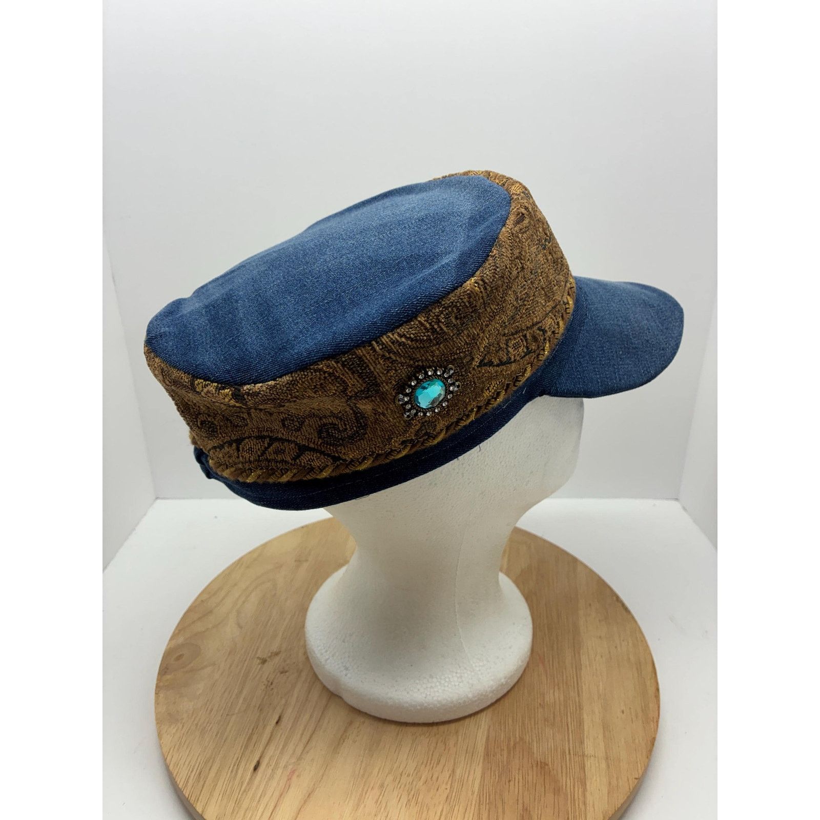 Other Handmade Denim & Tapestry Cap – Small 22” – Upcycled Size ONE SIZE - 6 Thumbnail