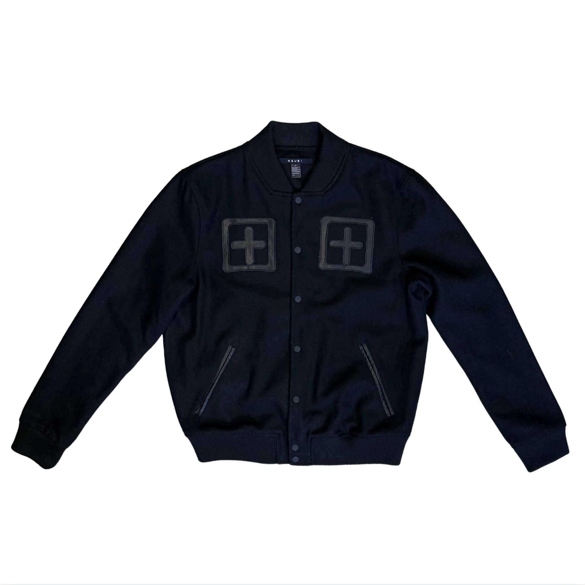 Ksubi KSUBI Black Varsity Wool Blend Patch Logo Jacket EUC M Size US M / EU 48-50 / 2 - 1 Thumbnail