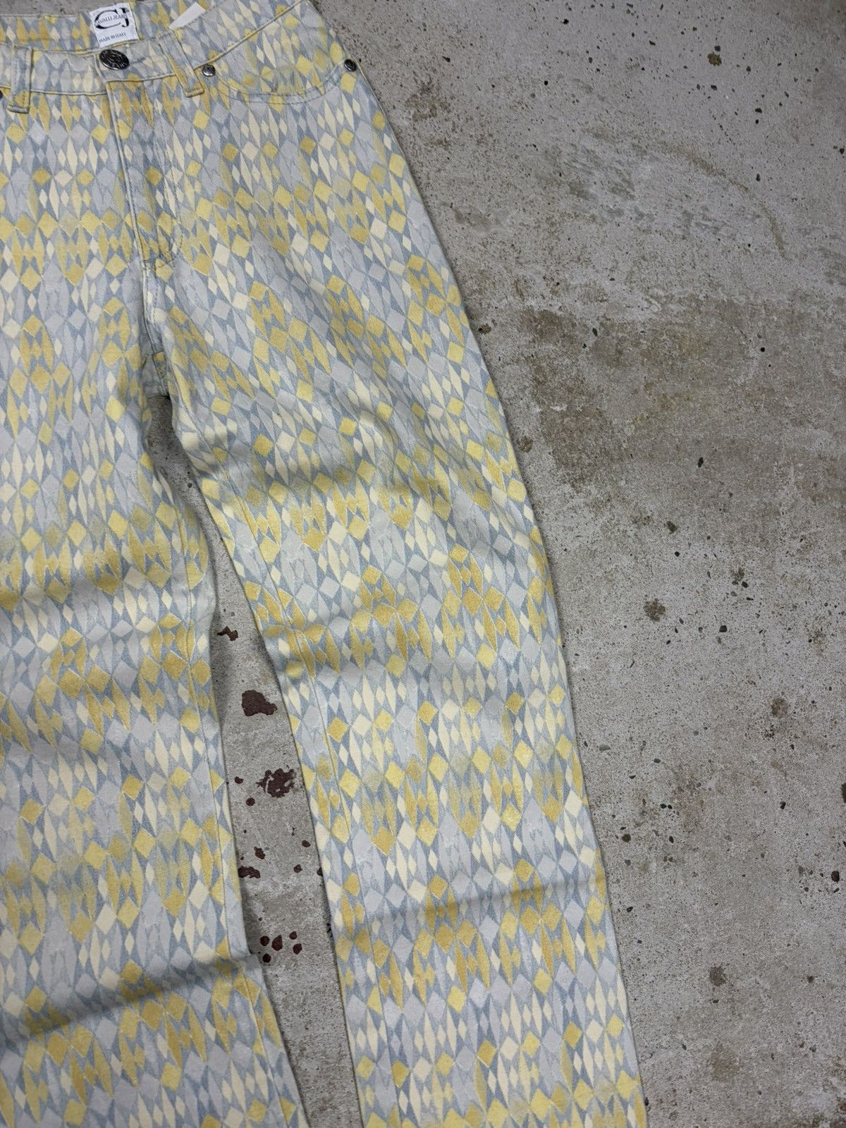 Roberto Cavalli Vintage 1990s Roberto Cavalli Jeans Geometric Abstract Size 24" / US 00 / IT 34 - 6 Thumbnail