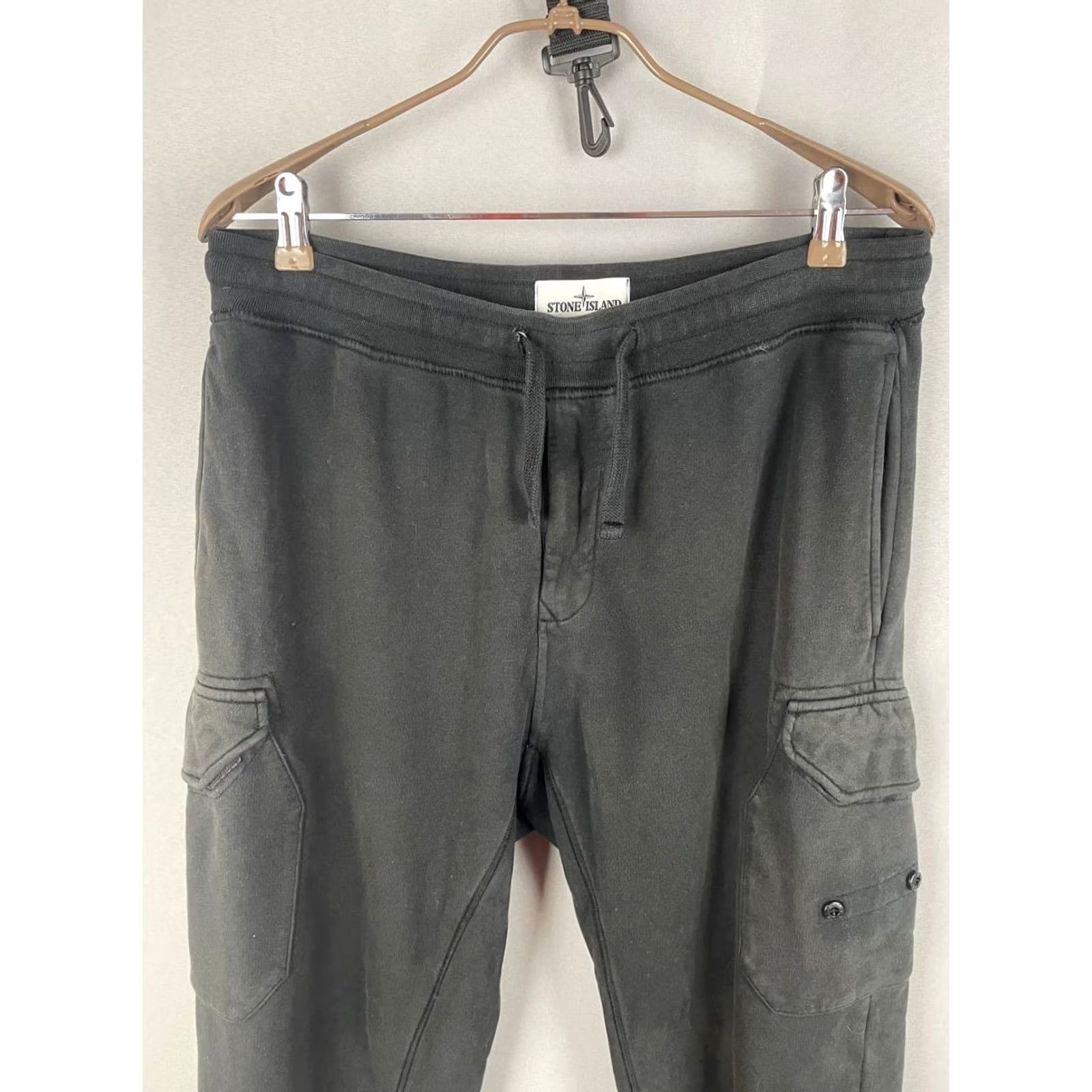 Stone Island Stone Island Mens Pant L Black Cotton Drawstring Joggers Pockets Cargo Pocket Slash Pocket Regular Waist 32in Inseam 31in Size US 33 - 4 Thumbnail