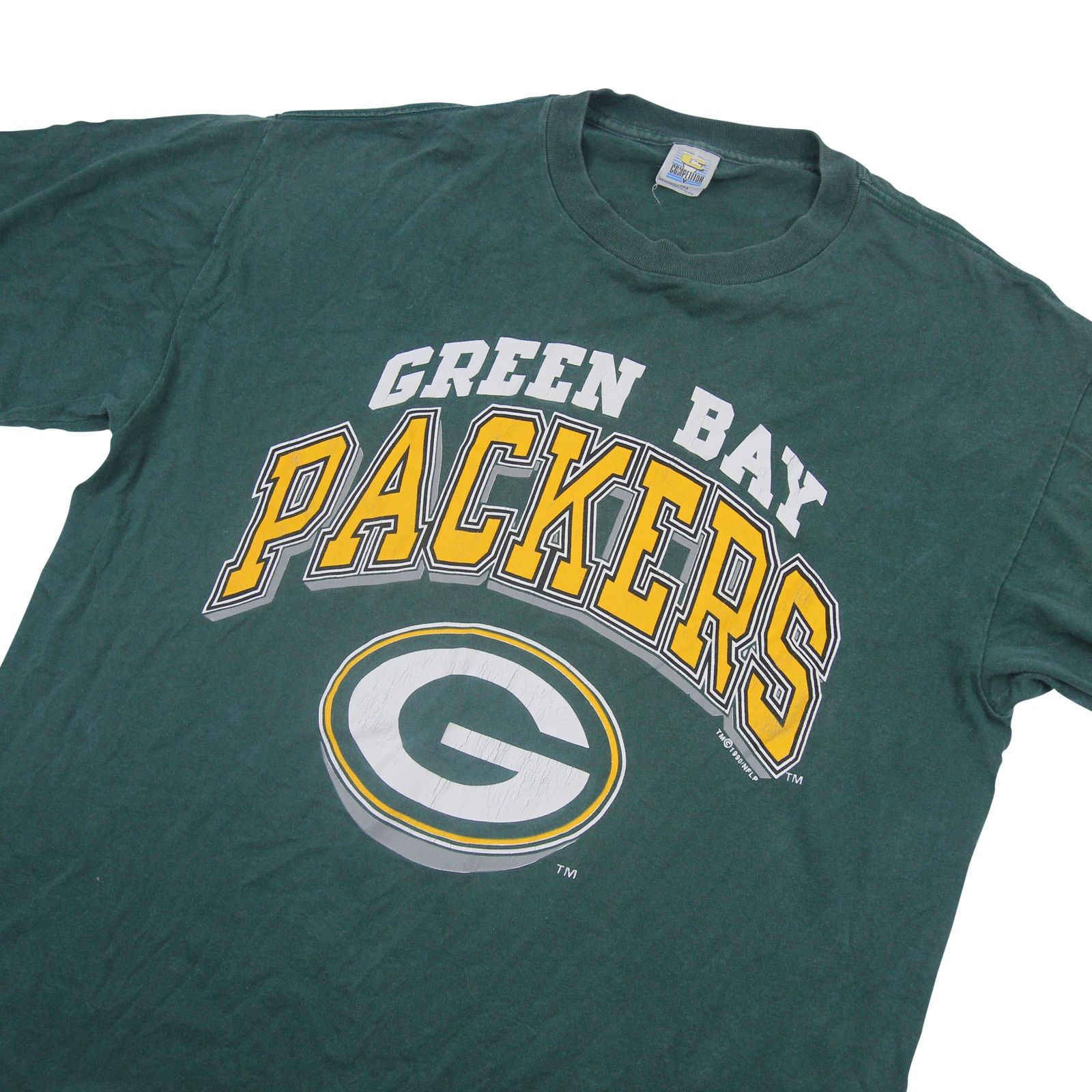 NFL × Vintage Vintage Green Bay Packers Spellout Graphic T Shirt Size US XL / EU 56 / 4 - 2 Thumbnail