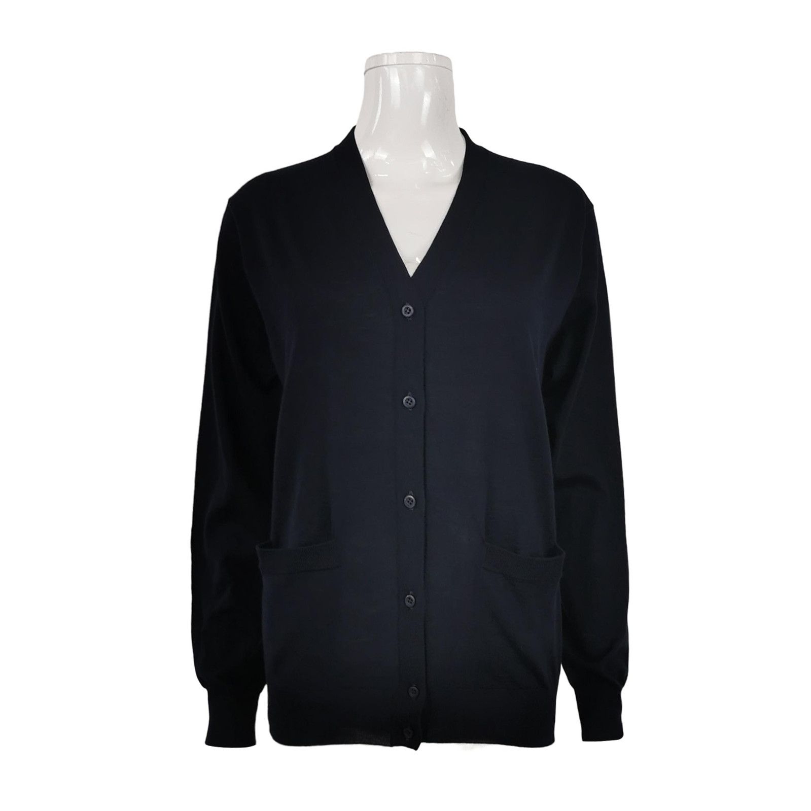 Prada Prada Wool Long Sleeve V-Neck Cardigan 0089 Size S / US 4 / IT 40 - 1 Thumbnail