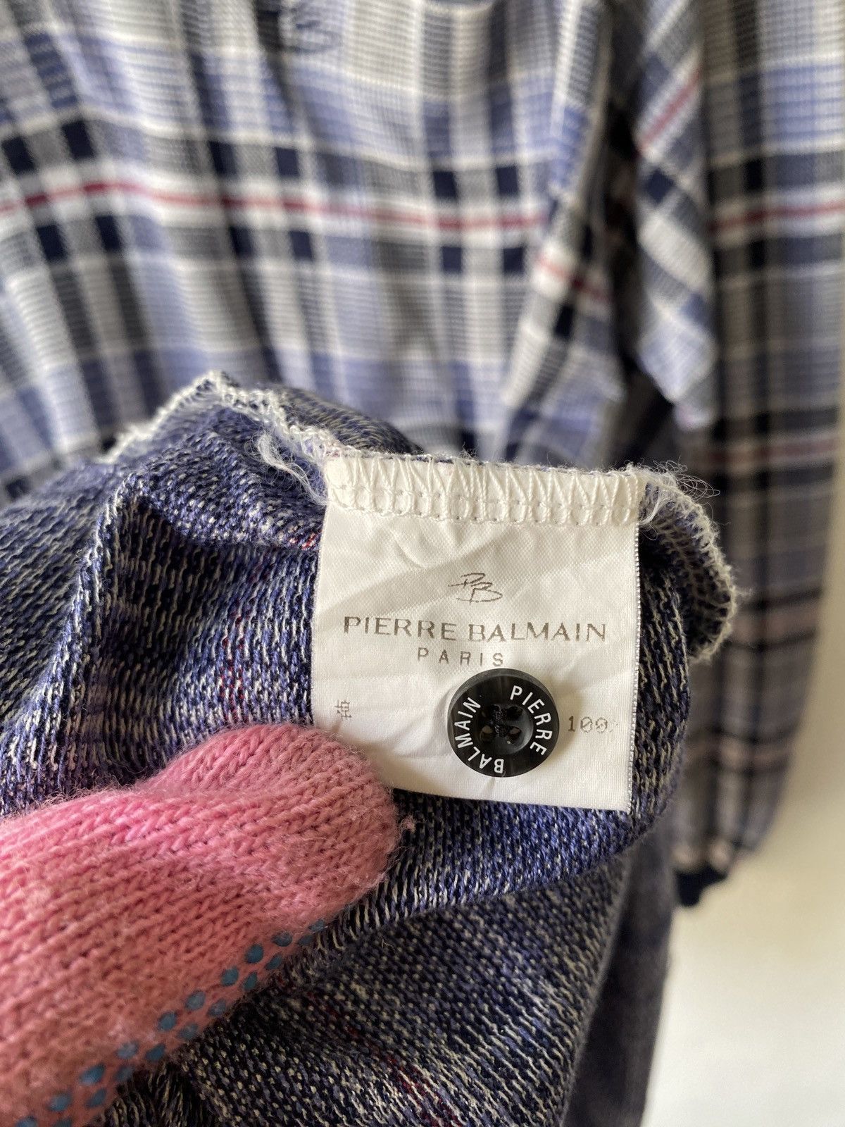 Pierre Balmain × Vintage 1990s - Pierre Balmain Paris Button Up Shirt Size US L / EU 52-54 / 3 - 15 Thumbnail