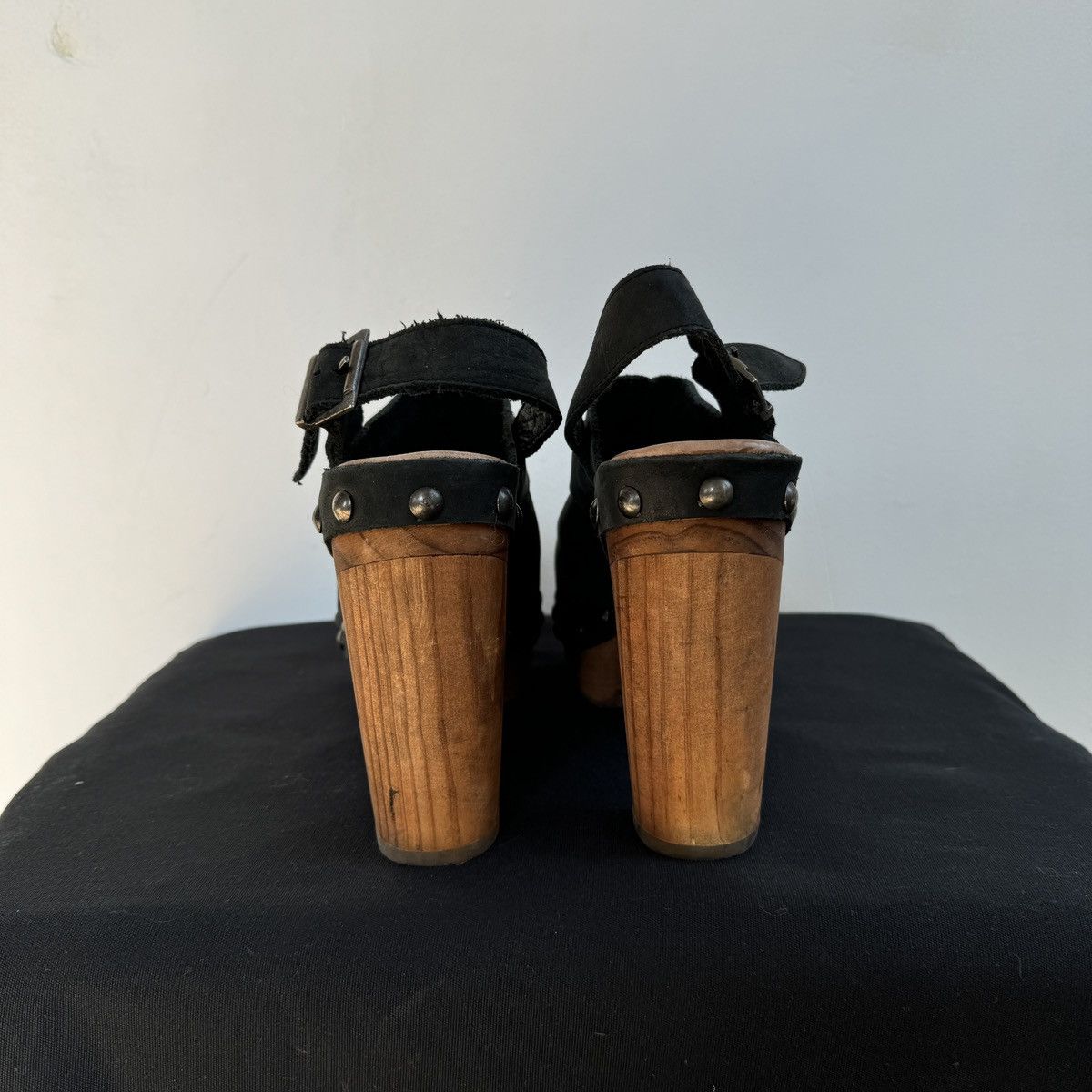 Japanese Brand × Vintage Vintage Spain Leather Clogs Platform Shoes Size US 8 / IT 38 - 4 Thumbnail