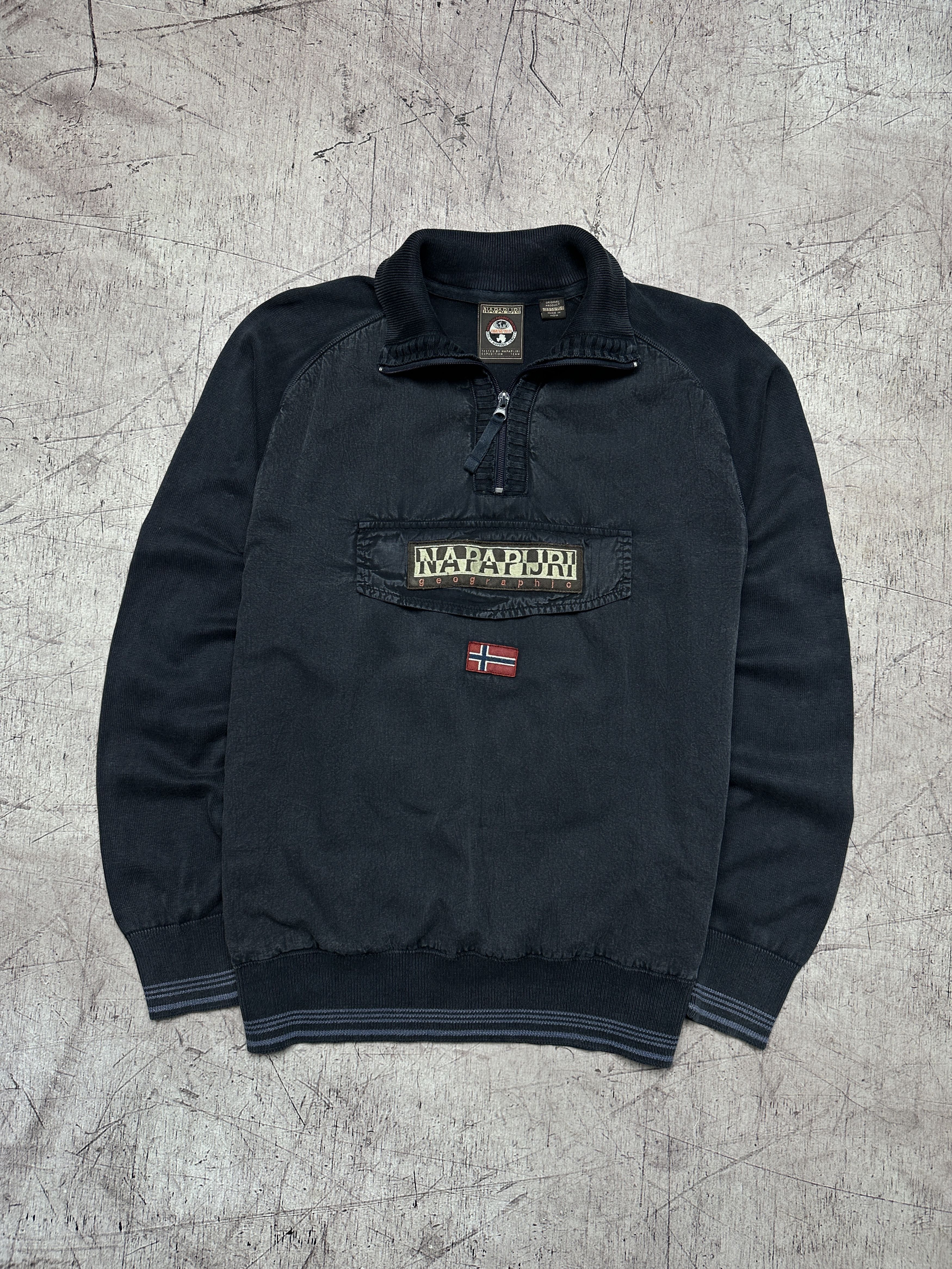 Napapijri Napapijri Vintage Mens 1\4 Zip Hoodie Size US M / EU 48-50 / 2 - 1 Thumbnail