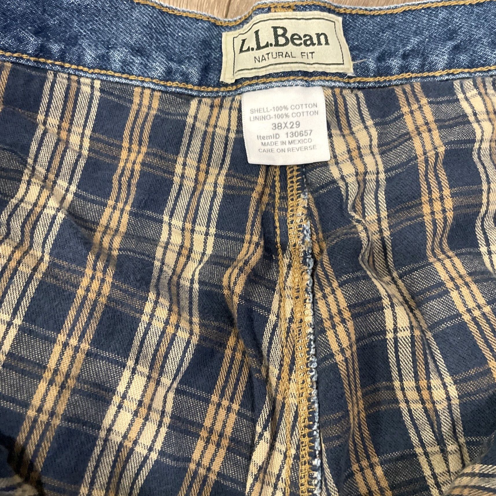 Vintage VINTAGE LL BEAN Flannel Lined Jeans Men 38x29 Blue Plaid 100% Cotton Relaxed Mid Rise Jeans Mens Size US 38 / EU 54 - 2 Thumbnail