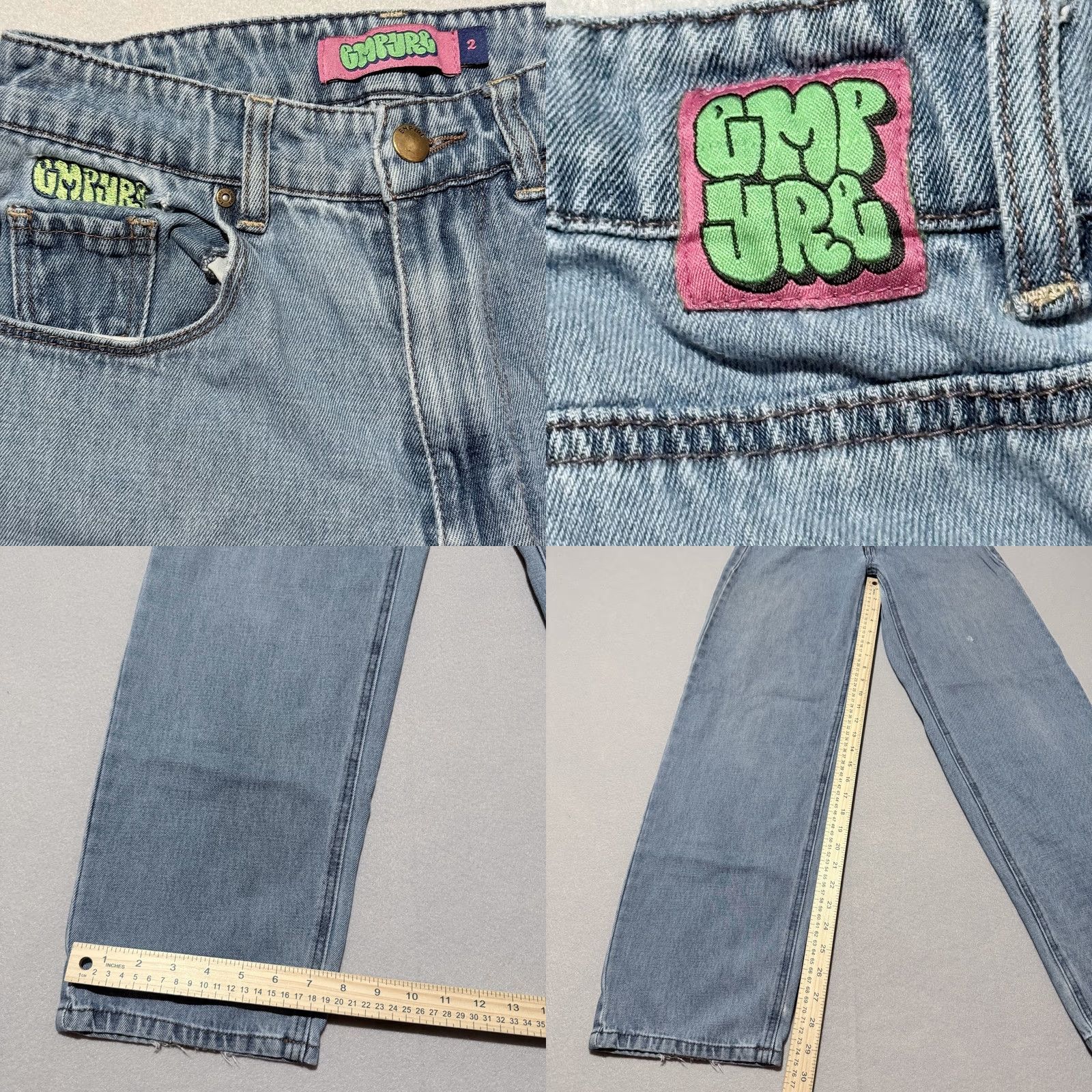 Empyre Empyre Jeans Women's Wide-Leg Denim Blue Medium Wash Relaxed Zip Fly 2 Size 32" / US 10 / IT 46 - 8 Thumbnail