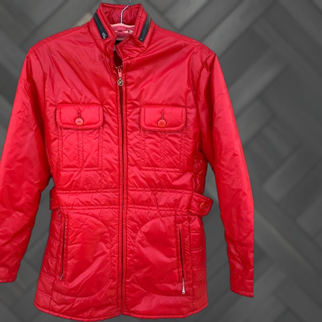 Obermeyer VINTAGE Obermeyer Shiny Red Nylon Ski Jacket Coat Ladies Medium 70s 80s 1970s Size M / US 6-8 / IT 42-44 - 1 Thumbnail