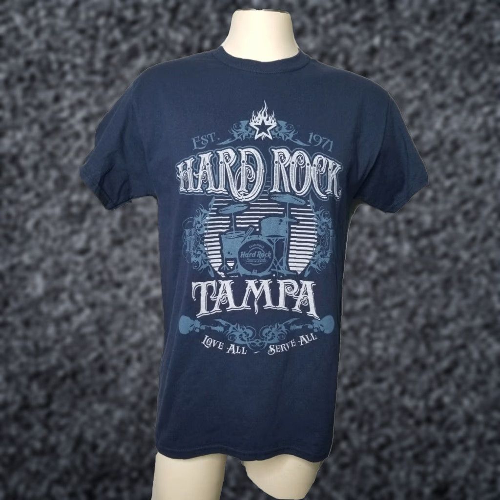 Hard Rock Cafe Hard Rock Cafe T Shirt Mens Medium Blue Rock Theme Graphic Print Size US M / EU 48-50 / 2 - 1 Thumbnail