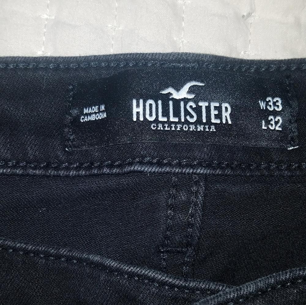 Designer Hollister Distressed Black Jean's 33/32 Size US 32 / EU 48 - 3 Thumbnail