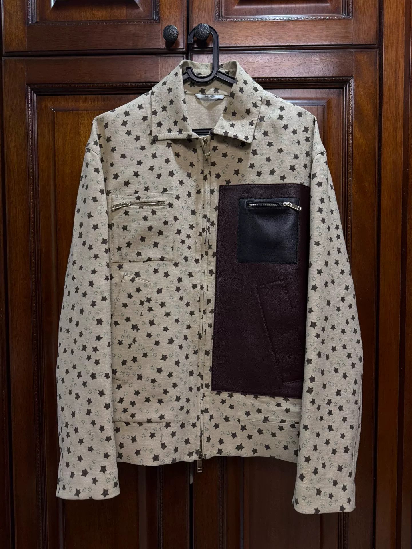 Valentino Valentino Beige Star Print Jacket Size US L / EU 52-54 / 3 - 1 Thumbnail