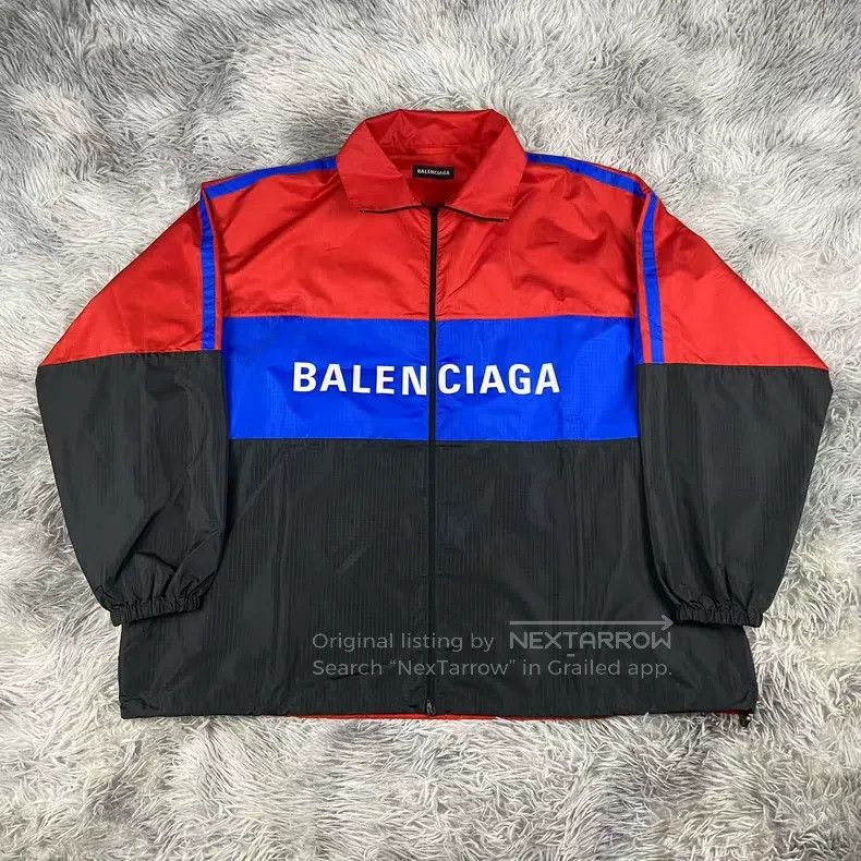 Balenciaga Balenciaga Red-blue color block letter logo windbreaker Size US S / EU 44-46 / 1 - 2 Thumbnail