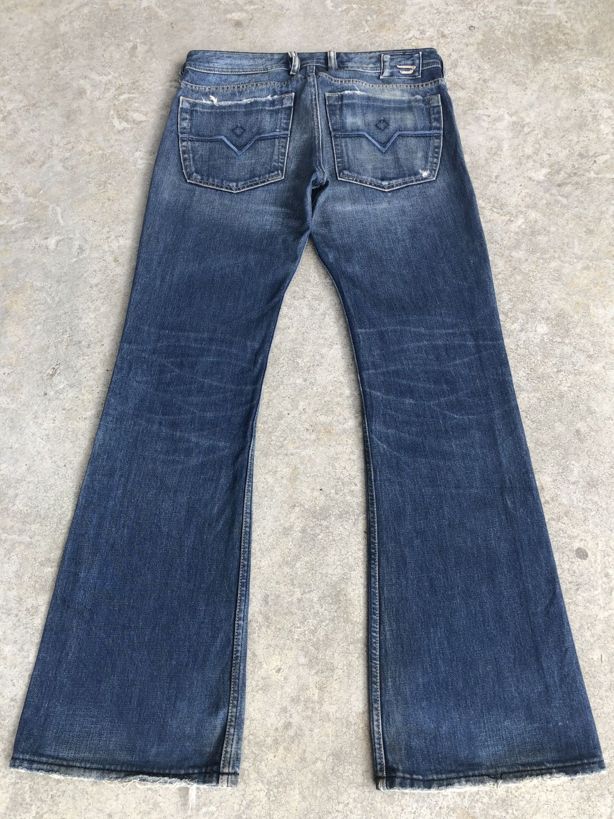 If Six Was Nine Japanese Diesel Flared Jeans Distressed Denim Size US 31 - 1 Thumbnail
