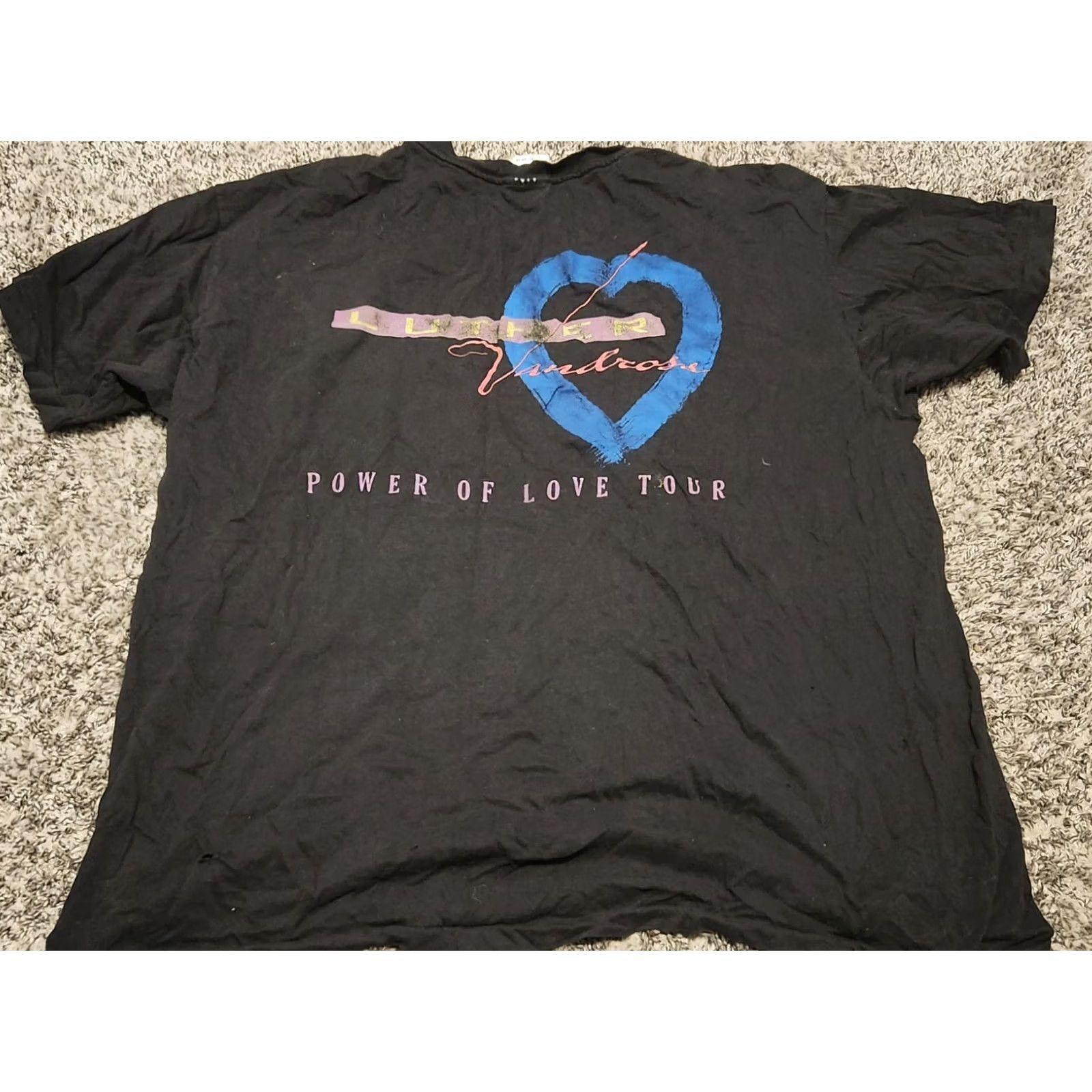 Hanes VINTAGE Luther Vandross Power of Love Tour Concert Rap R&B T Shirt Mens XL Black 1990s Hanes Graphic Tee Mens Size US XL / EU 56 / 4 - 3 Thumbnail