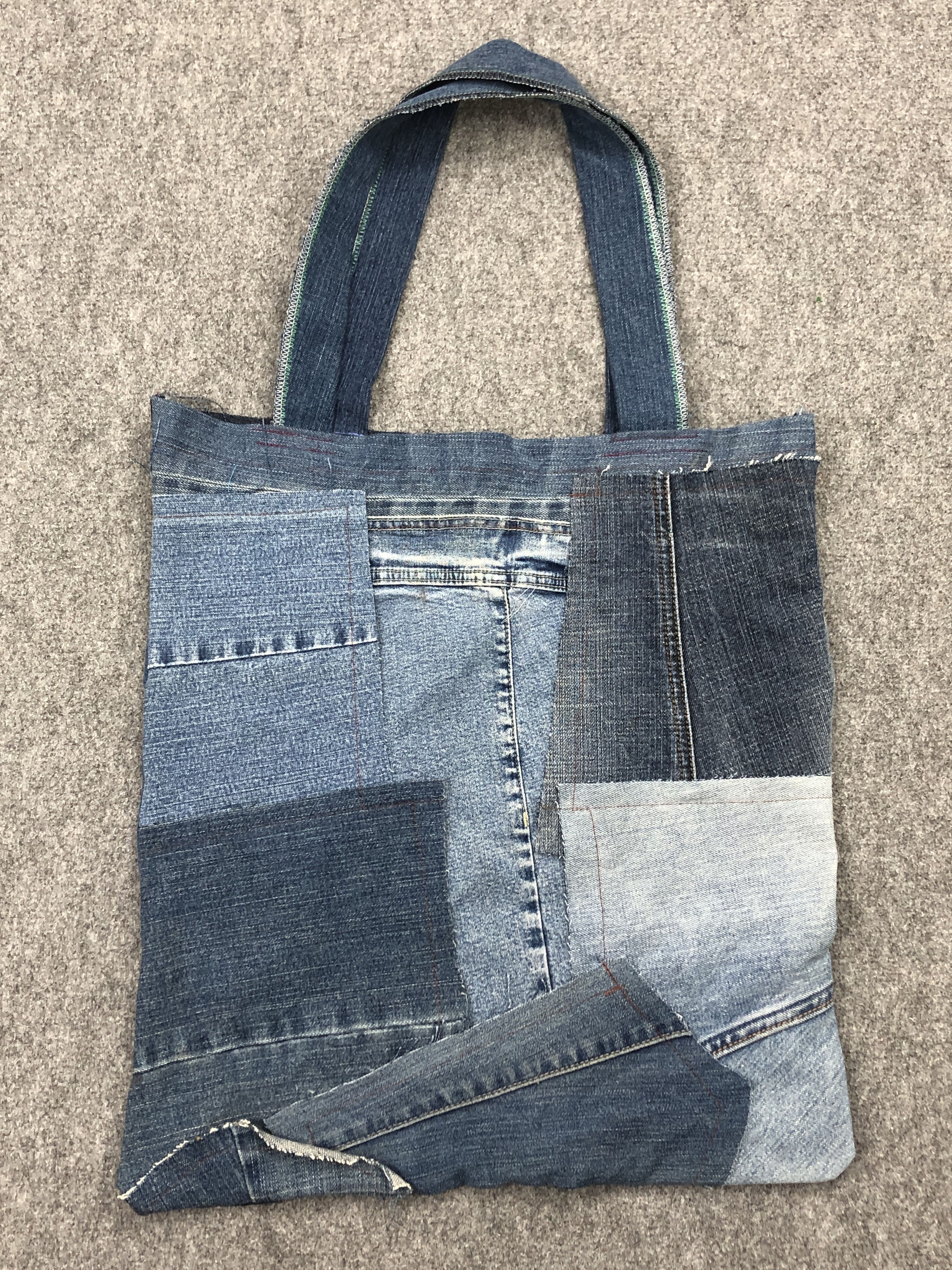 Japanese Brand Vintage Japanese Brand Jeans Upcycle Totebag BG0155 Size ONE SIZE - 6 Thumbnail