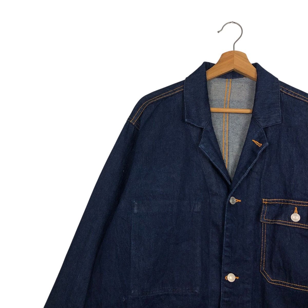 Japanese Brand 📌Vintage Indigo Denim Work Jacket Unbranded Issey Miyake Size US L / EU 52-54 / 3 - 8 Thumbnail