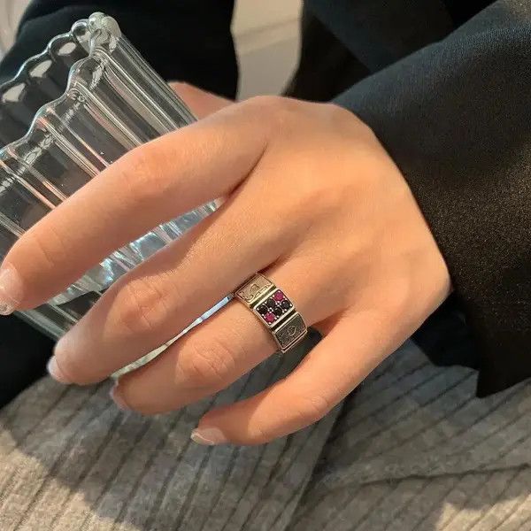 Jewelry Y2K Poker Card Adjustable Ring Size ONE SIZE - 2 Thumbnail