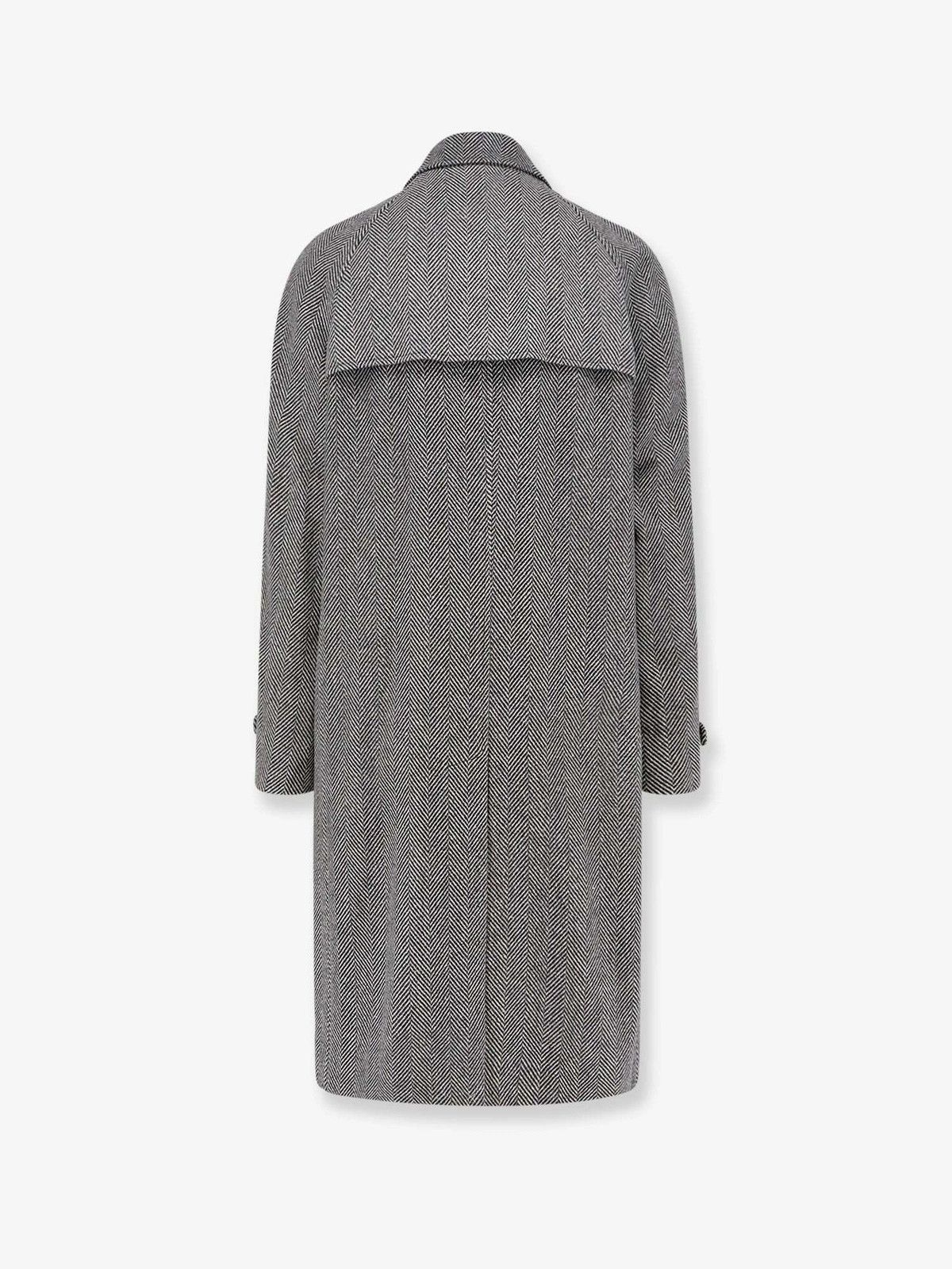 Brunello Cucinelli o1w1db10226 Wool Silk Cashmere Blend Coat in Grey Size US M / EU 48-50 / 2 - 2 Thumbnail