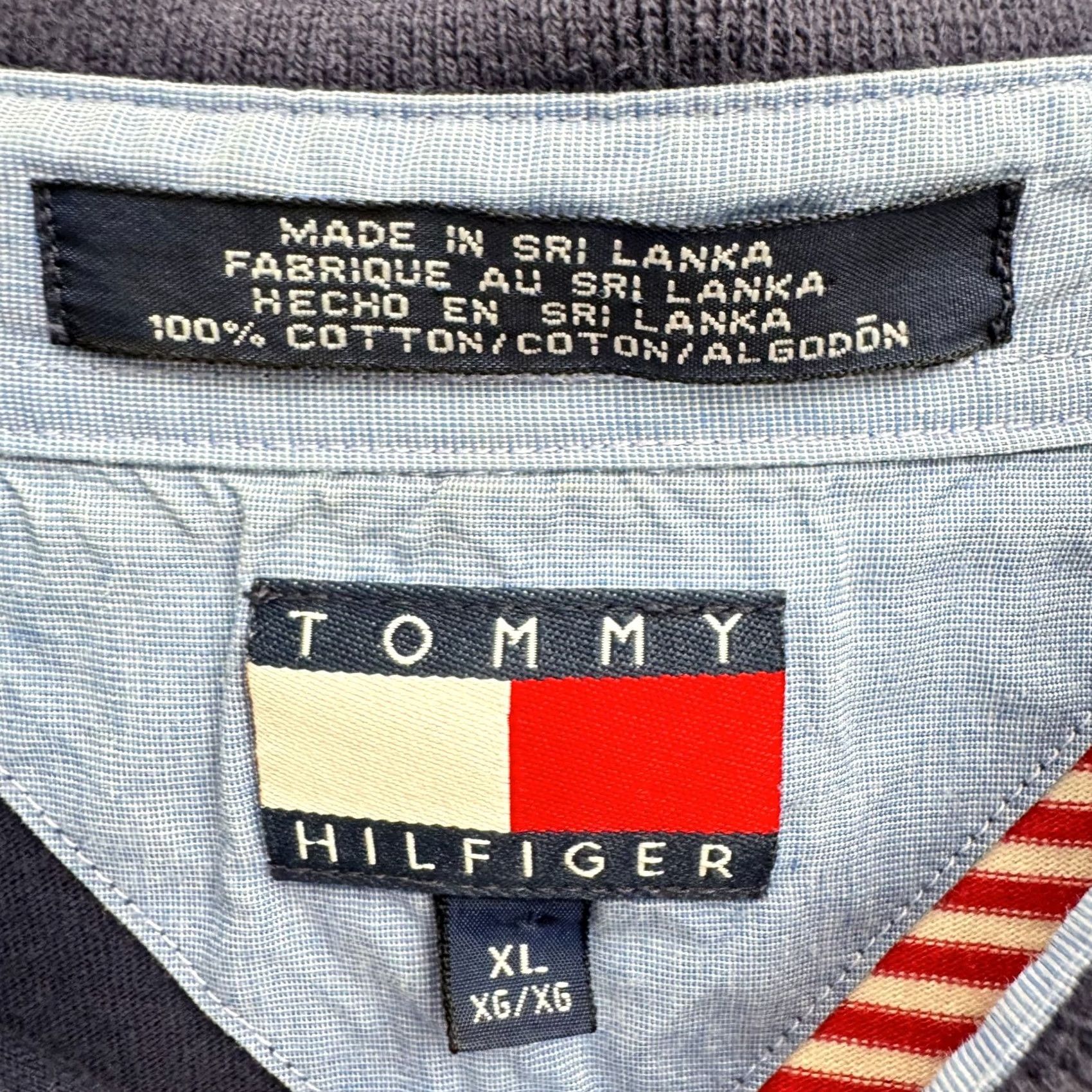 Tommy Hilfiger VINTAGE Tommy Hilfiger Polo Shirt Men XL Striped Two Tone 90s Hip Hop Blue Red White Size US XL / EU 56 / 4 - 4 Thumbnail