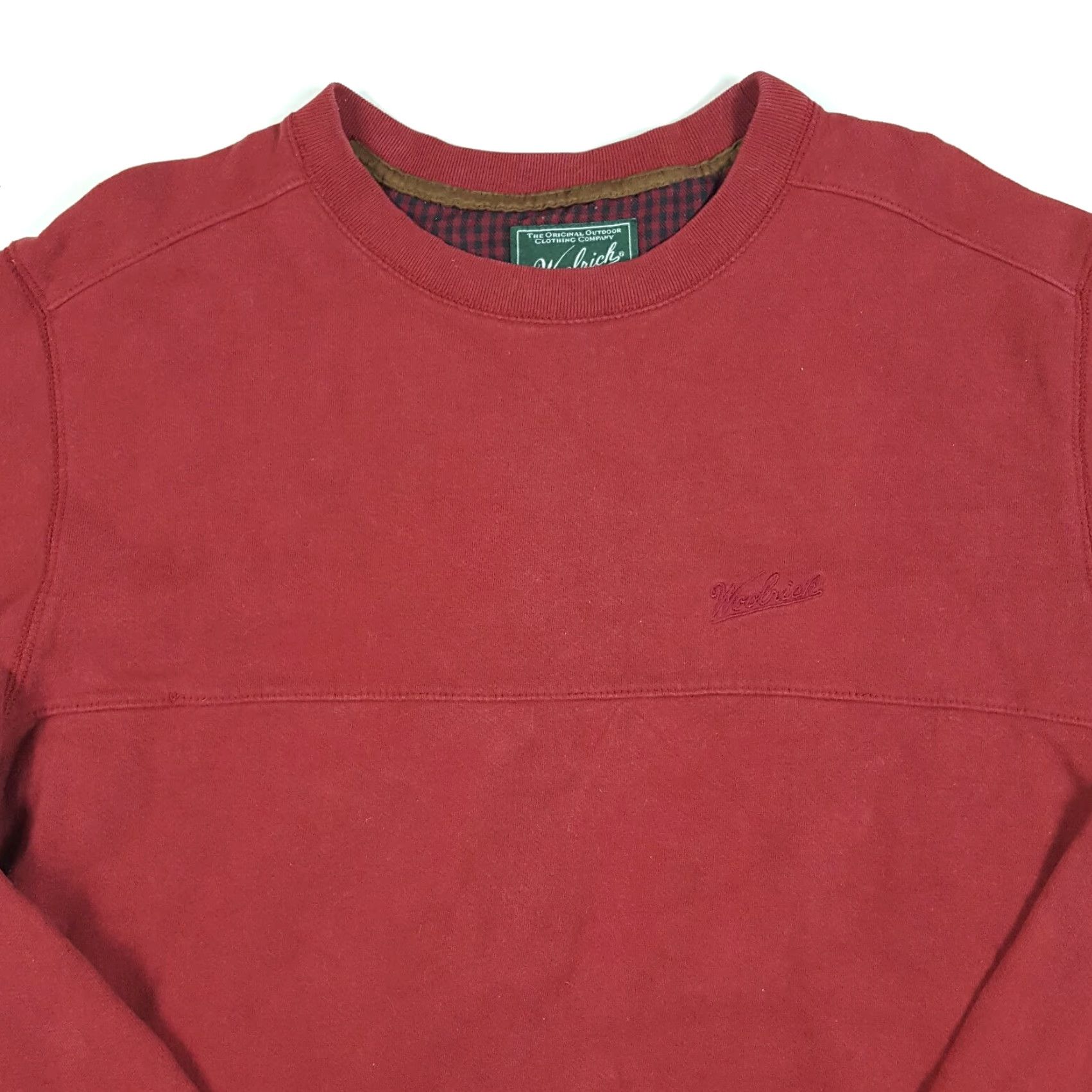 Vintage VTG Woolrich Red Men's Size M Crewneck Sweatshirt Logo 90s Pullover Knit Cotton Cotton Blend Fleece Jersey Pullover Sweatshirt Size US M / EU 48-50 / 2 - 2 Thumbnail