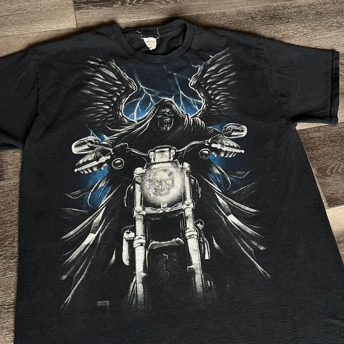 Affliction × Vintage Vintage 2000s Affliction Style Grim Reaper Skull Graphic Tee Size US L / EU 52-54 / 3 - 2 Thumbnail