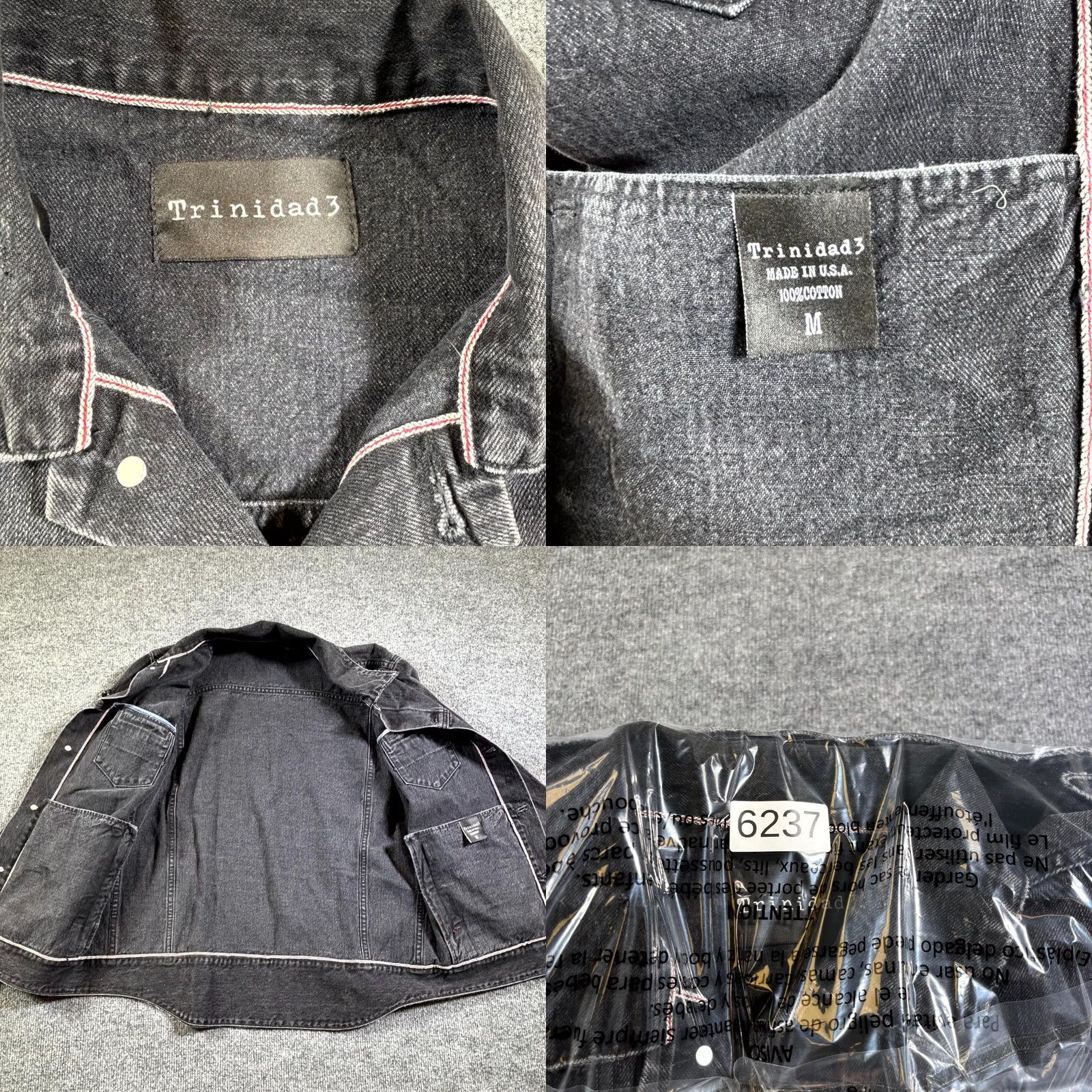 Denime Trinidad3 Mens Trucker Jacket Denim Gray Medium Front Button Streetwear Jacket Size US M / EU 48-50 / 2 - 9 Thumbnail