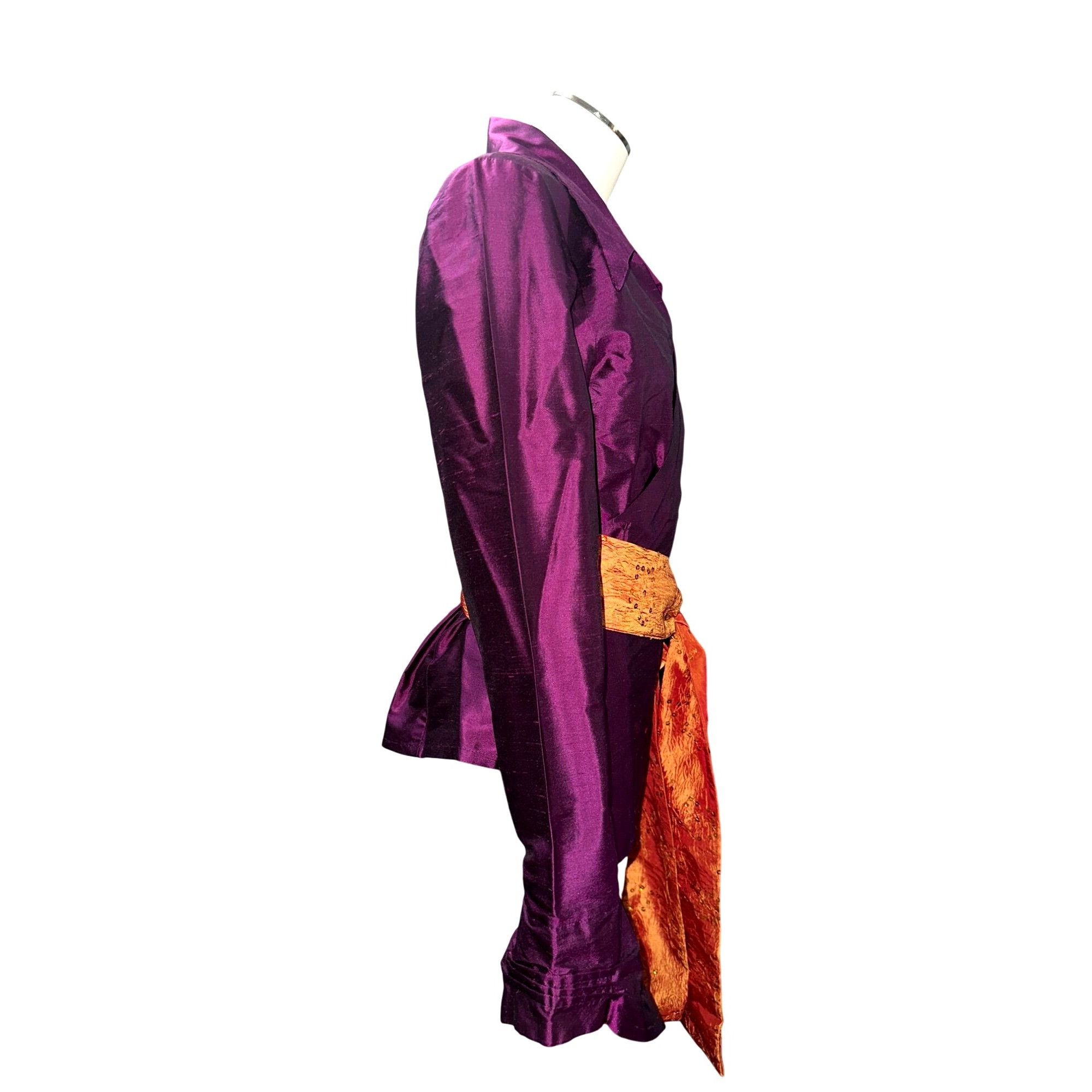 Other Mestiza New York Large Dark Purple Silk Wrap Jacket Orange B Size L / US 10 / IT 46 - 7 Thumbnail