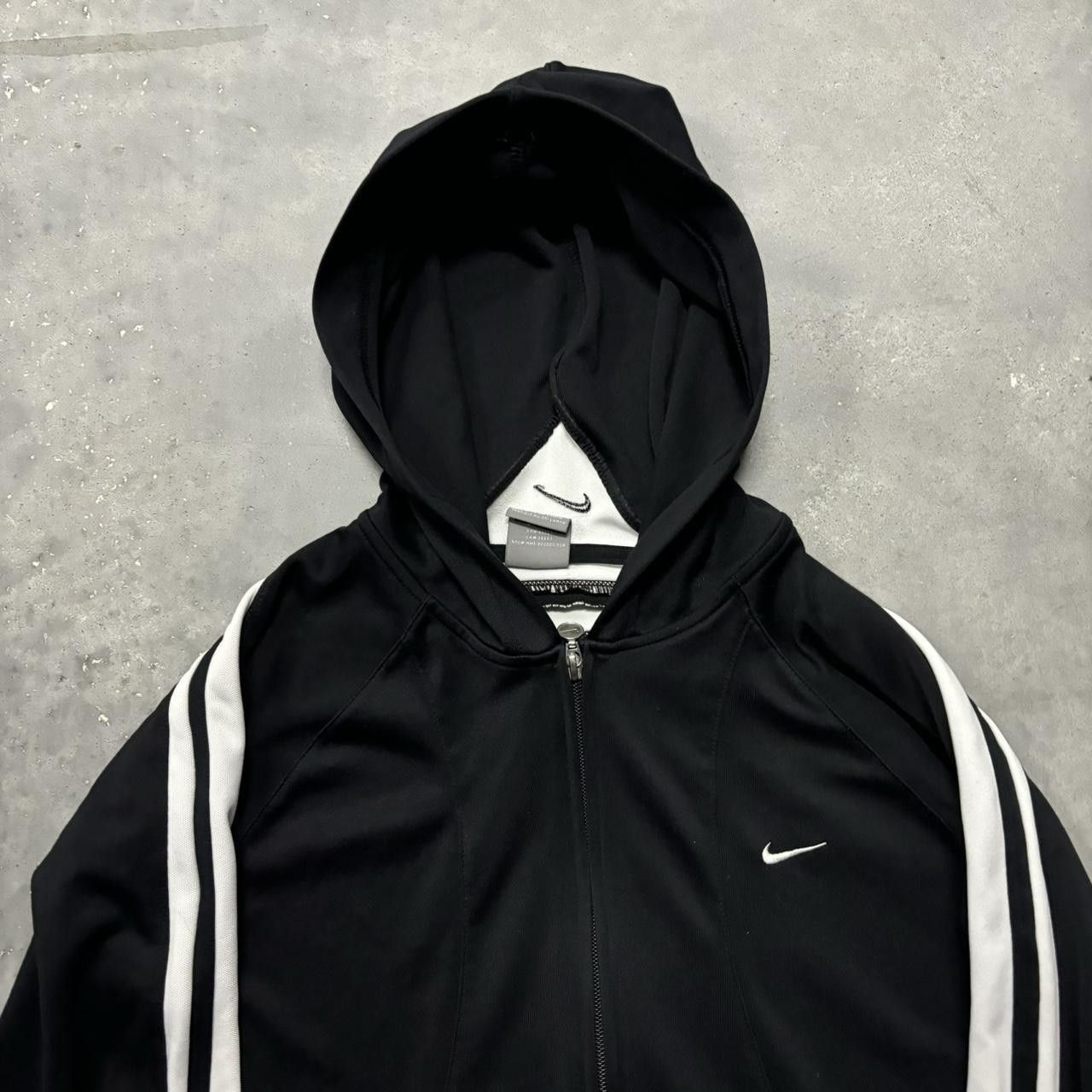 Nike × Vintage Crazy Vintage Y2K/2000s Black Nike Athletic Essential Track Zip Up Hoodie! Size M / US 6-8 / IT 42-44 - 2 Thumbnail