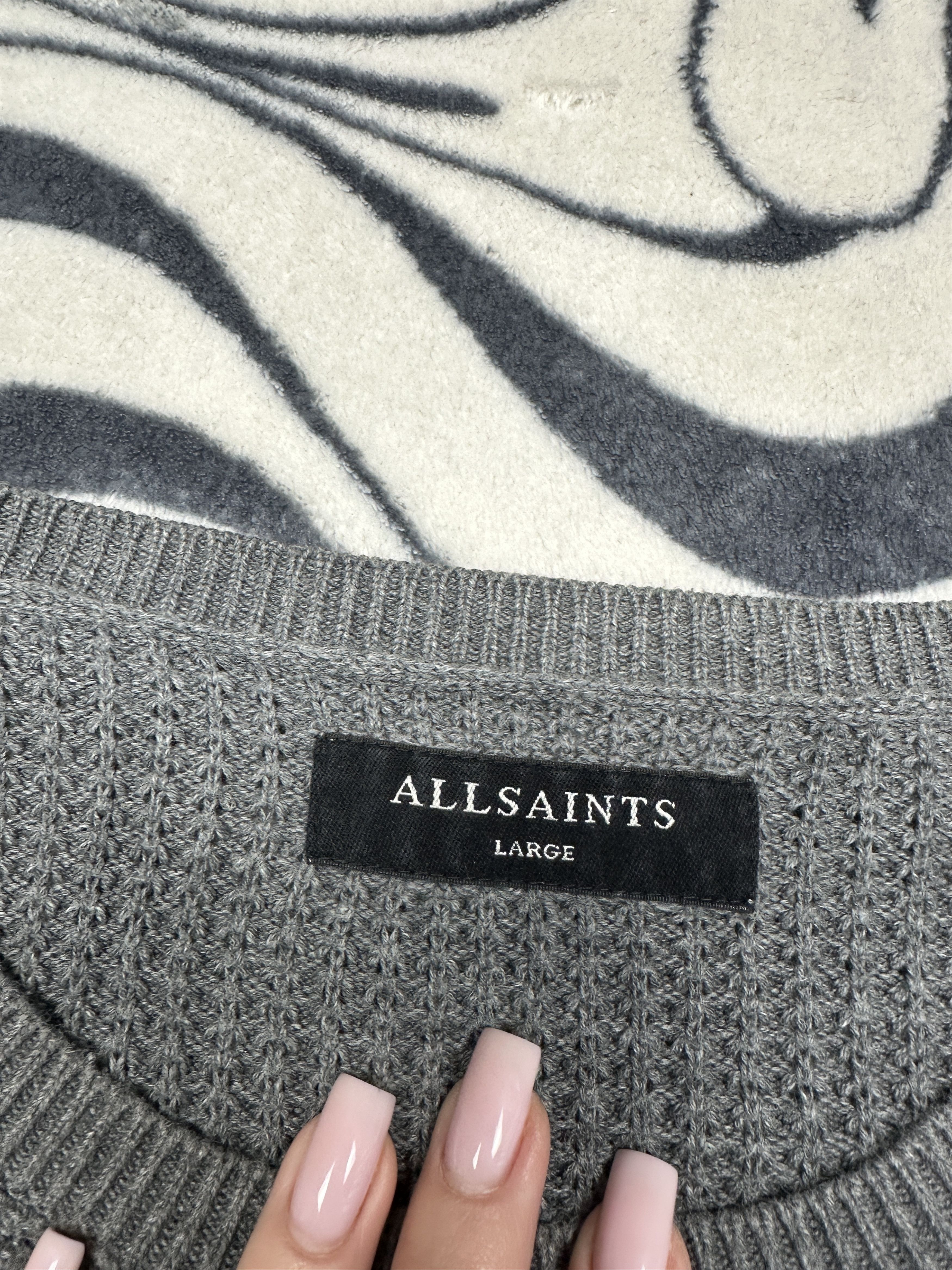 Allsaints Allsaints Mens Wells Crew Neck Knit Sweater Size US L / EU 52-54 / 3 - 4 Thumbnail
