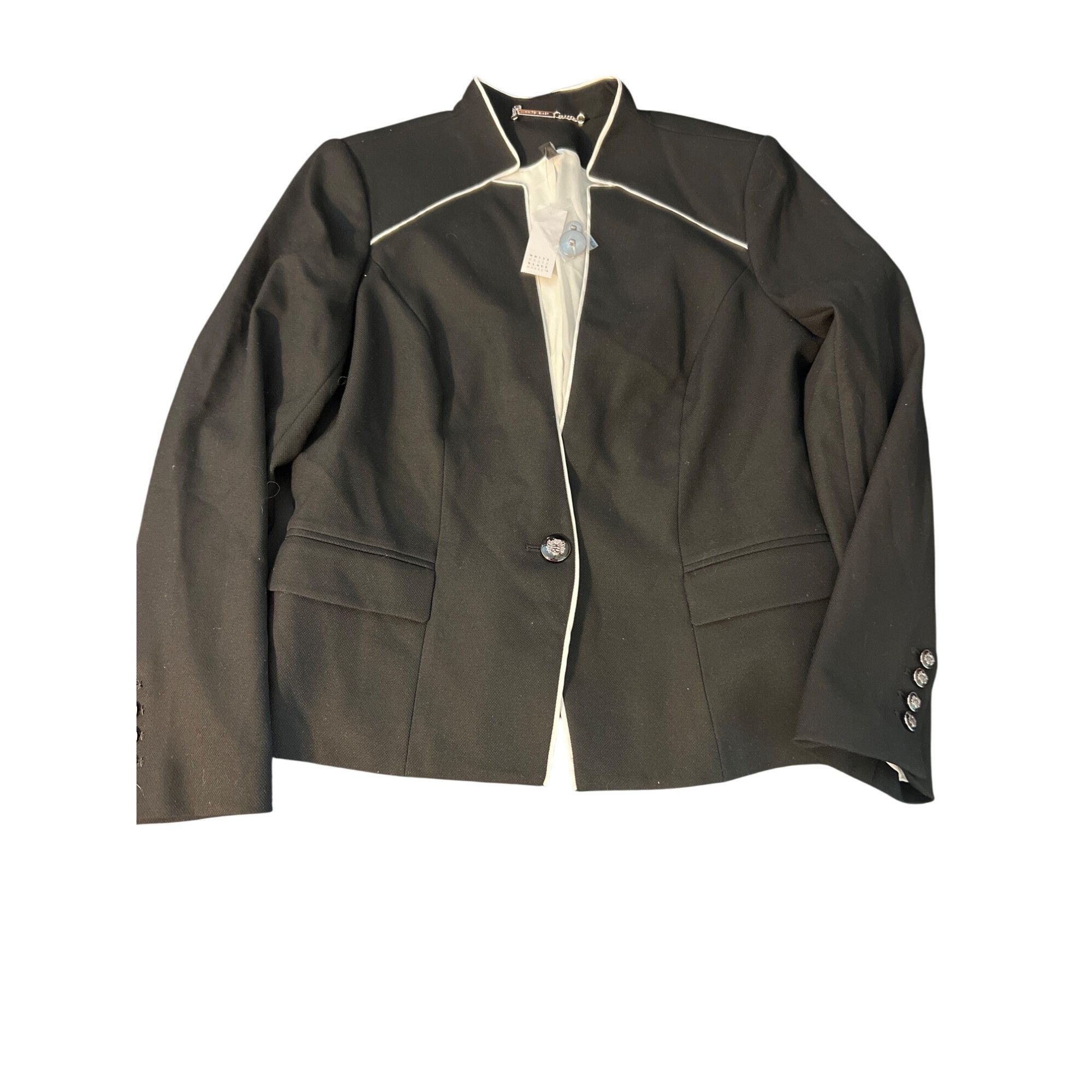 White House Black Market White House Black Market Piped Contrast Blazer Jacket Profes Size XL / US 12-14 / IT 48-50 - 1 Thumbnail