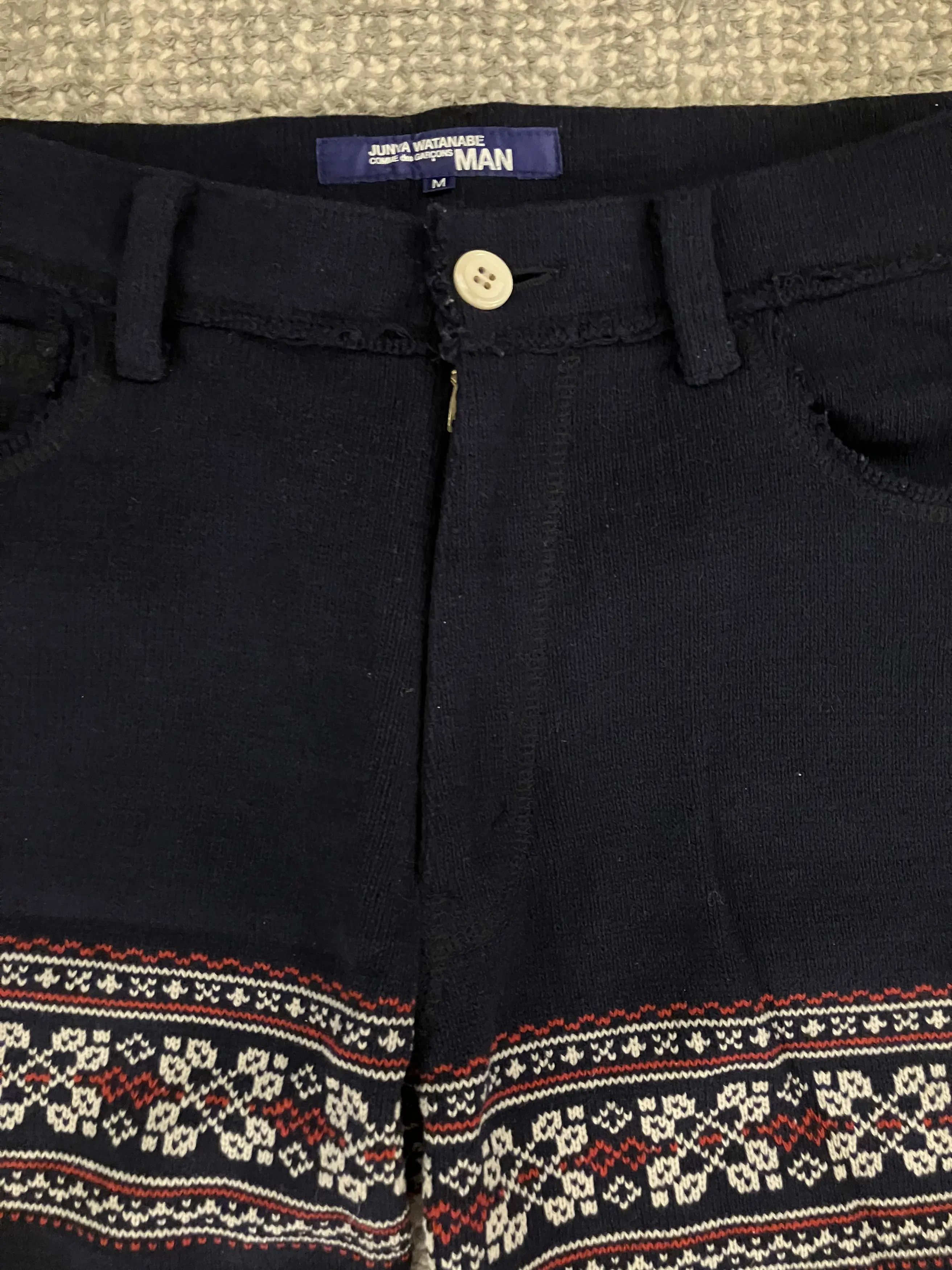 Junya Watanabe AD2003 Junya Watanabe Nordic Knit Wool Pants Size US 32 / EU 48 - 2 Thumbnail