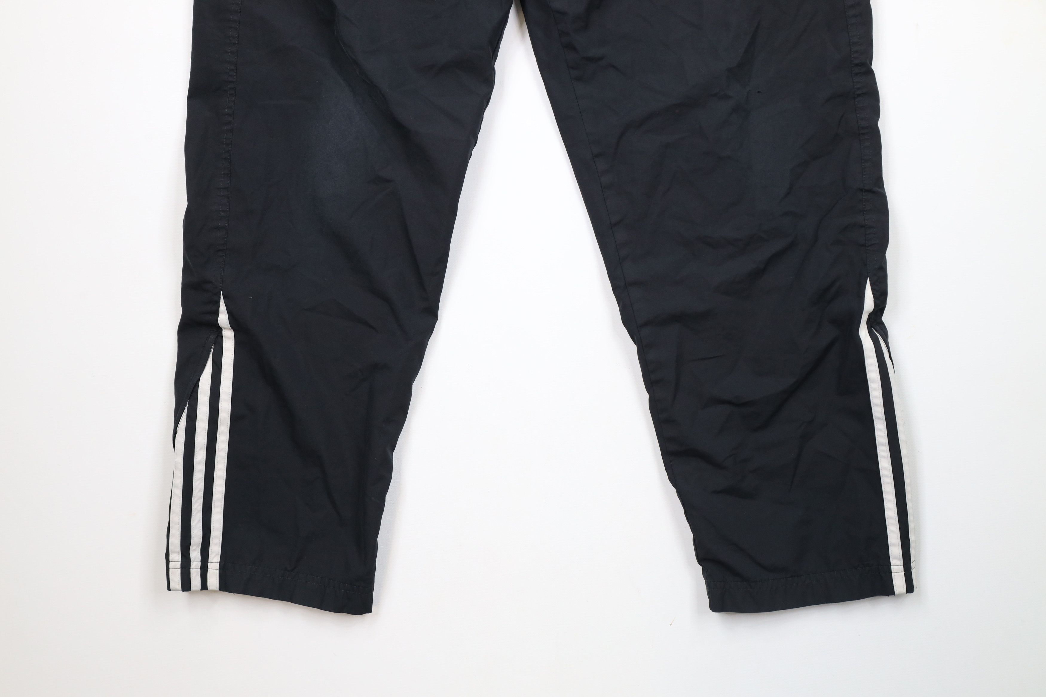 Adidas × Vintage Vintage 90s Adidas Spell Out Lined Wide Leg Pants Black Size US 36 / EU 52 - 4 Thumbnail