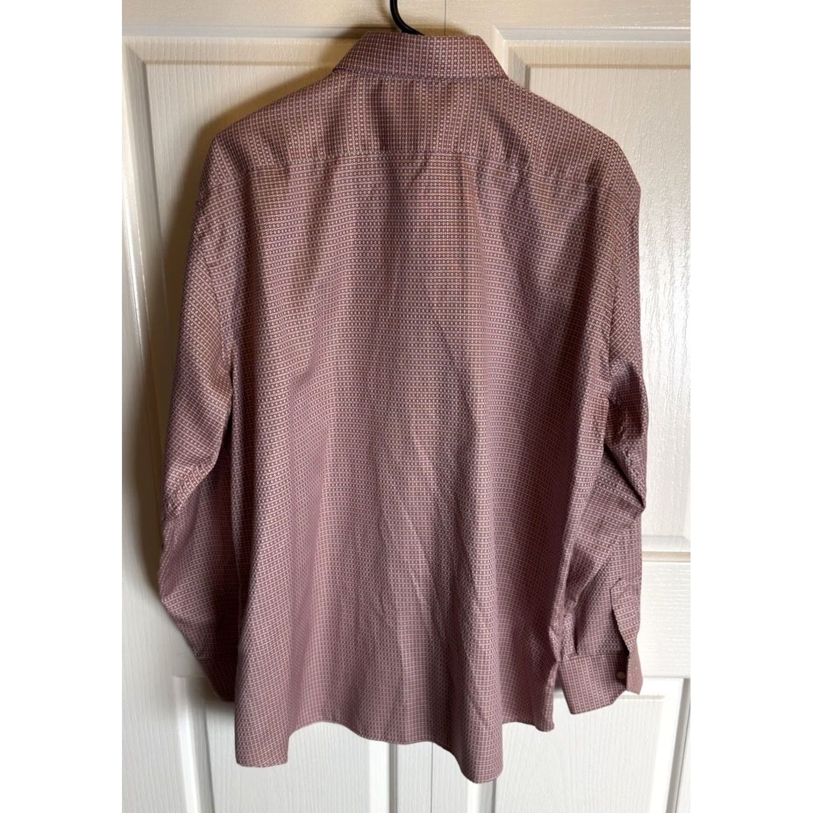 Etro ETRO Shirt Mens 45 Pink Milano Button Basketweave Check Long Sleeve Italy Size US XXL / EU 58 / 5 - 5 Thumbnail