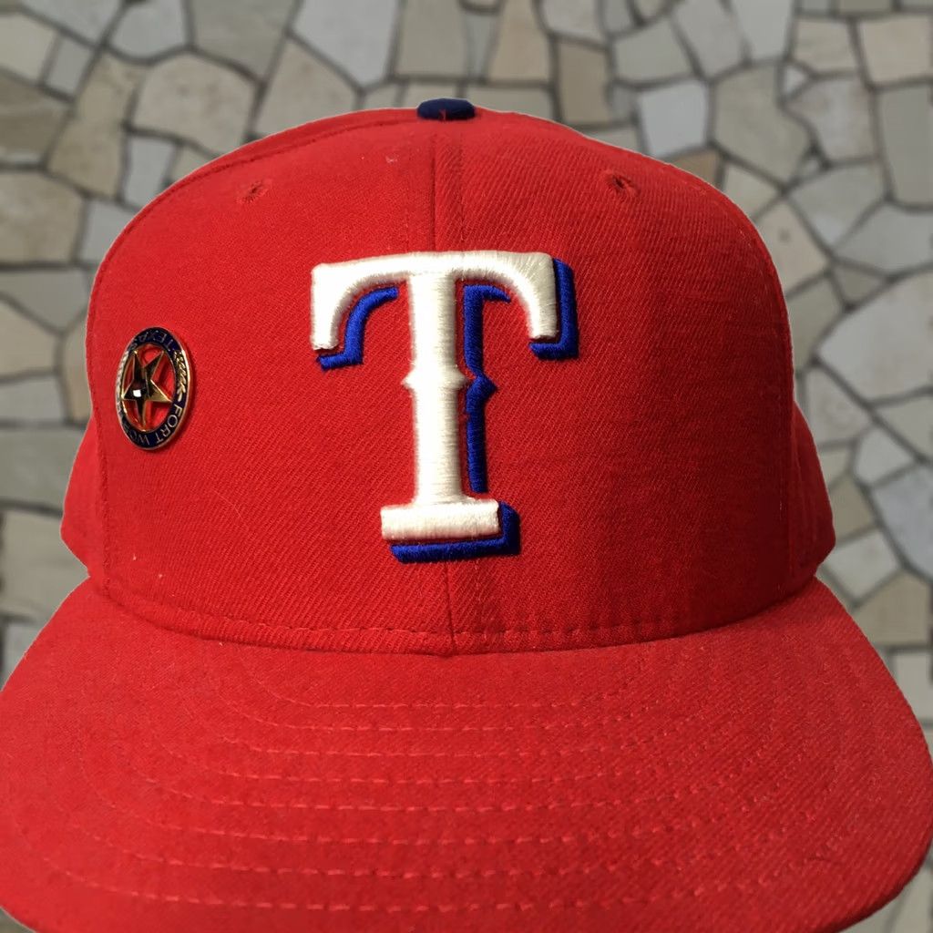 Vintage RANGERS AUTHENTIC RED CAP HAT 7 1/2 MLB Size ONE SIZE - 1 Thumbnail