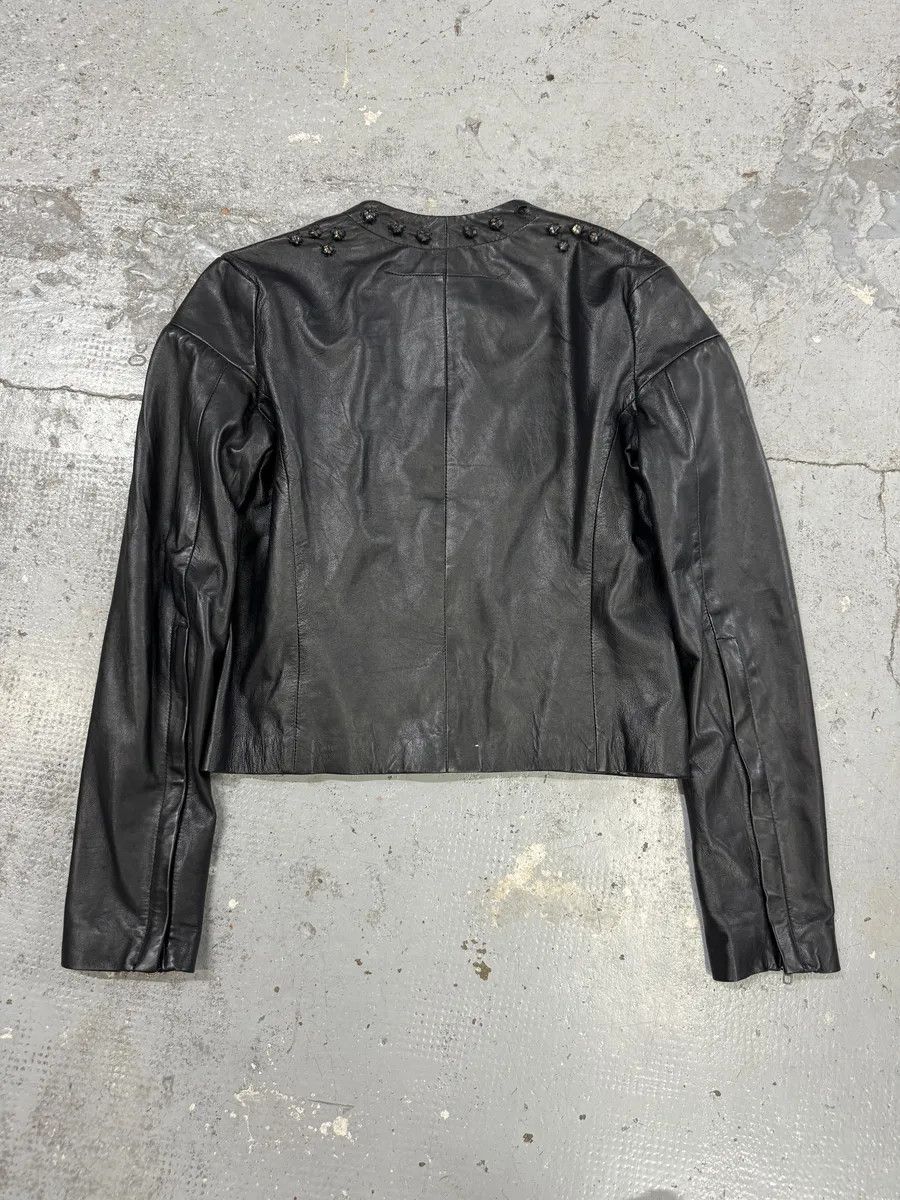 Designer × Givenchy × Vintage AW2010 Givenchy Black Crystal Embellished Leather Jacket by Riccardo Tisci Size S / US 4 / IT 40 - 4 Thumbnail