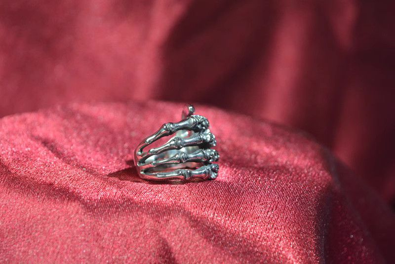Jewelry Skull Modern Jewelry Rings Open Size Chrome Ring (Size 7-13) Size ONE SIZE - 4 Thumbnail