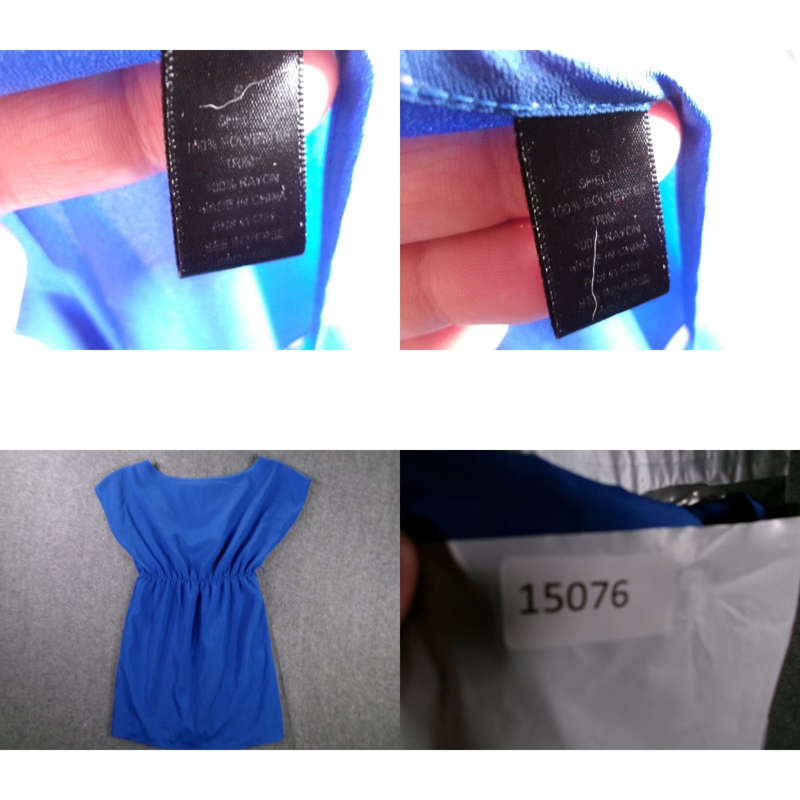 Vintage Womens Rayon Tunic Dress S Elastic Waist Belted Flocked Applique Royal Blue Size S / US 4 / IT 40 - 8 Thumbnail