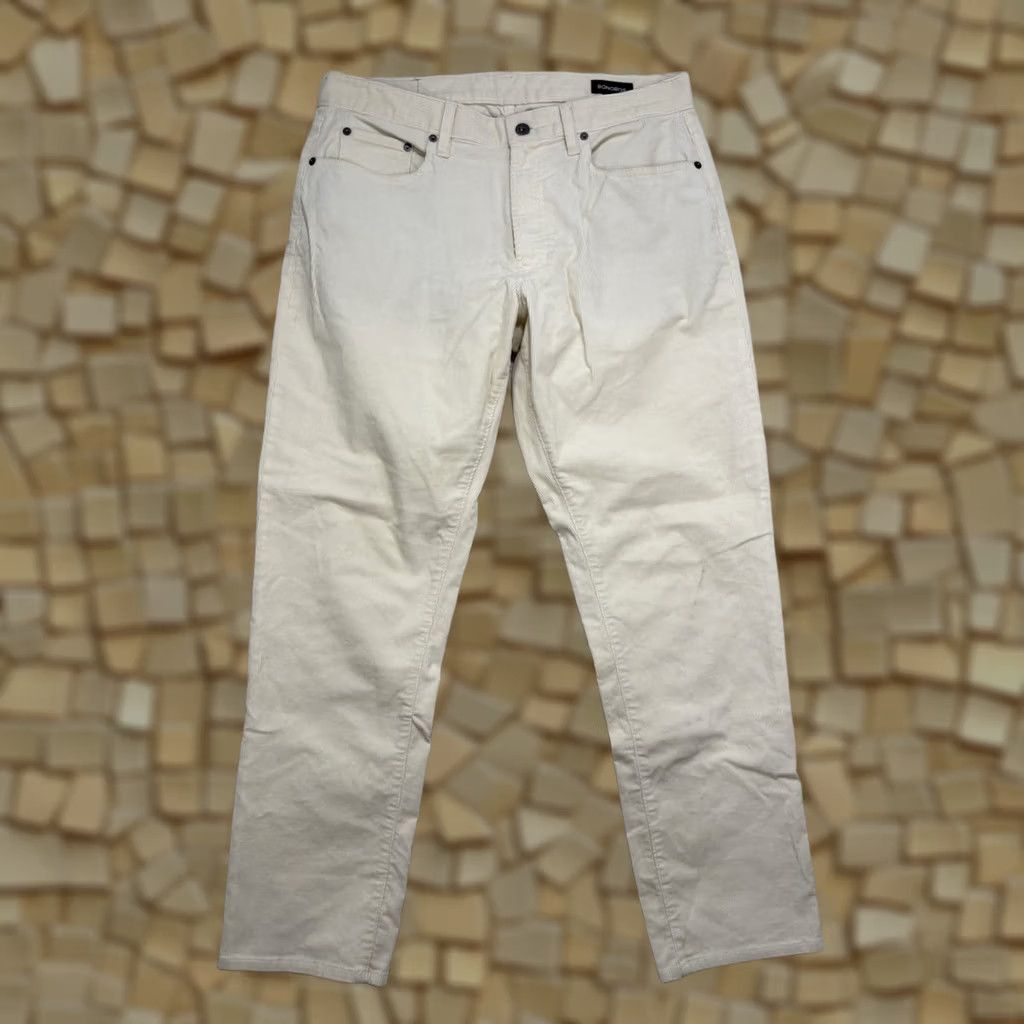Bonobos Bonobos Pants Mens 34x30 Corduroy Ivory Cotton Stretch Slim Straight Leg Chino 90s Preppy Size US 34 / EU 50 - 1 Thumbnail