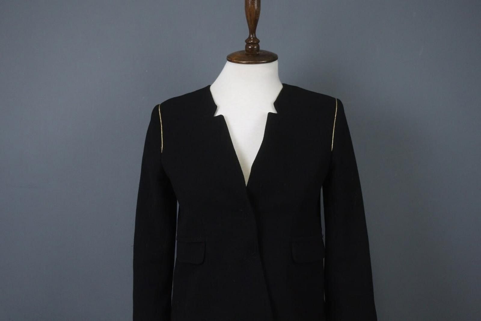 Designer Claudie Pierlot Black Snap Front Blazer Jacket Size 36 Size M / US 6-8 / IT 42-44 - 2 Thumbnail