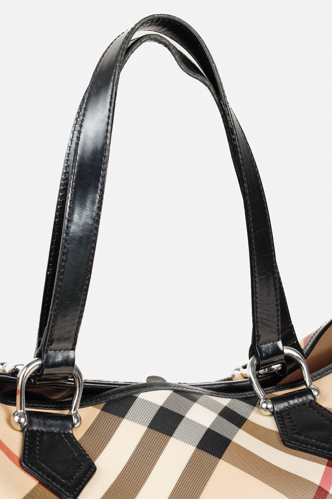 Burberry Burberry Nova Check Leather-Trimmed Large Shopper Tote Size ONE SIZE - 8 Thumbnail