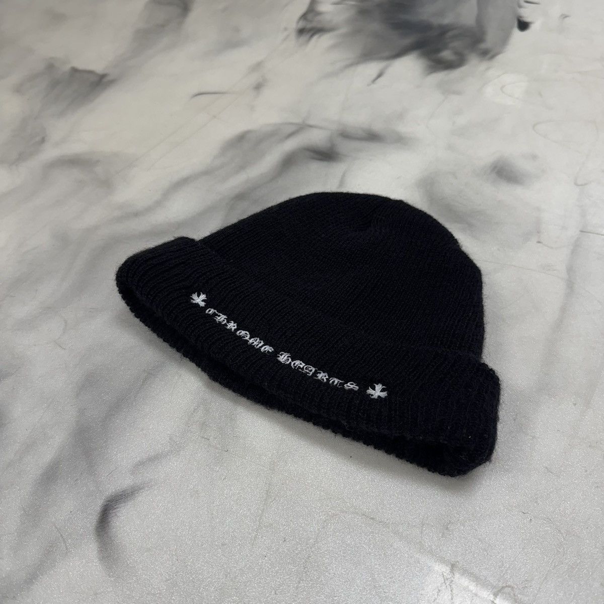 Chrome Hearts Chrome Hearts Double Logo Beanie Black Size ONE SIZE - 2 Thumbnail
