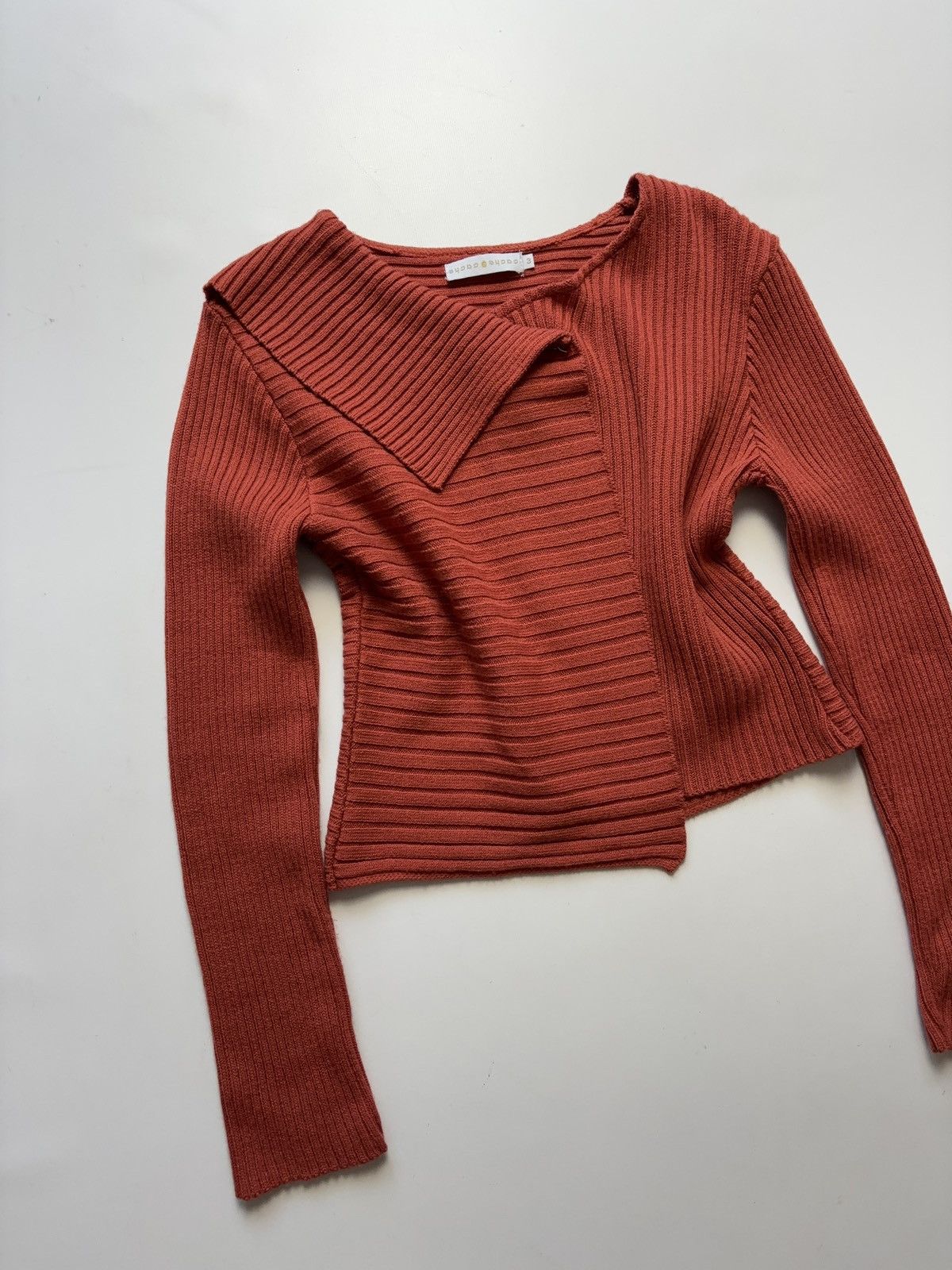 Designer × Vintage ASYMMETRIC VINTAGE GLAMOUR CARDIGAN KNIT LONG SLEEVE Size L / US 10 / IT 46 - 6 Thumbnail