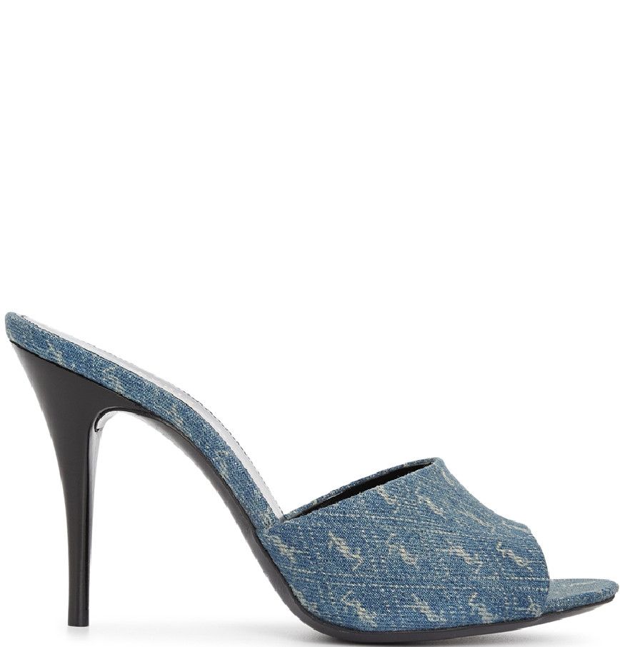 o1b1hav110724 LA 16 Mules in Cassandre Denim in Multicolor