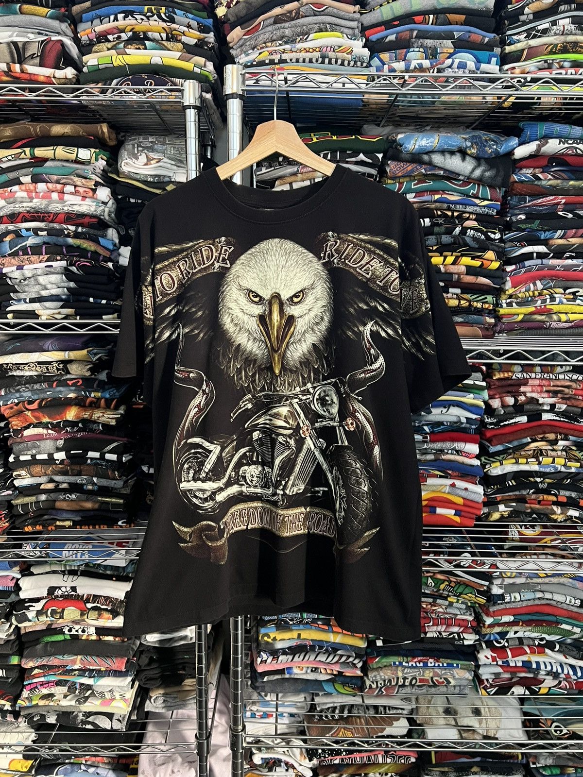 Harley Davidson 2000s Motorcycles Eagle Live to Ride be Wild AOP Tee Size US XL / EU 56 / 4 - 1 Thumbnail