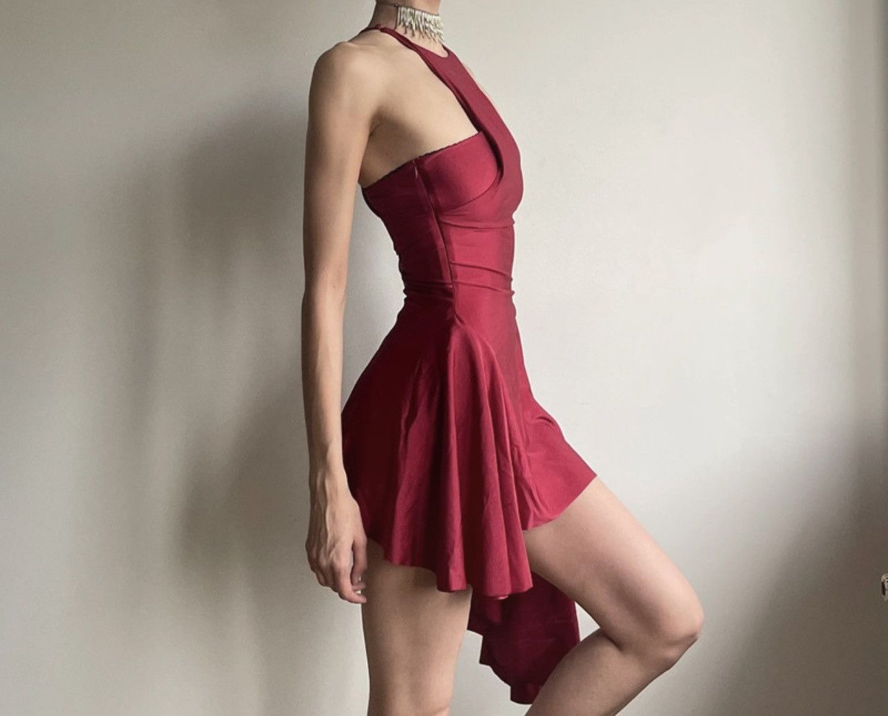 Other Red asymmetrical mini dress coquette ellegant dancing Size XS / US 0-2 / IT 36-38 - 7 Thumbnail