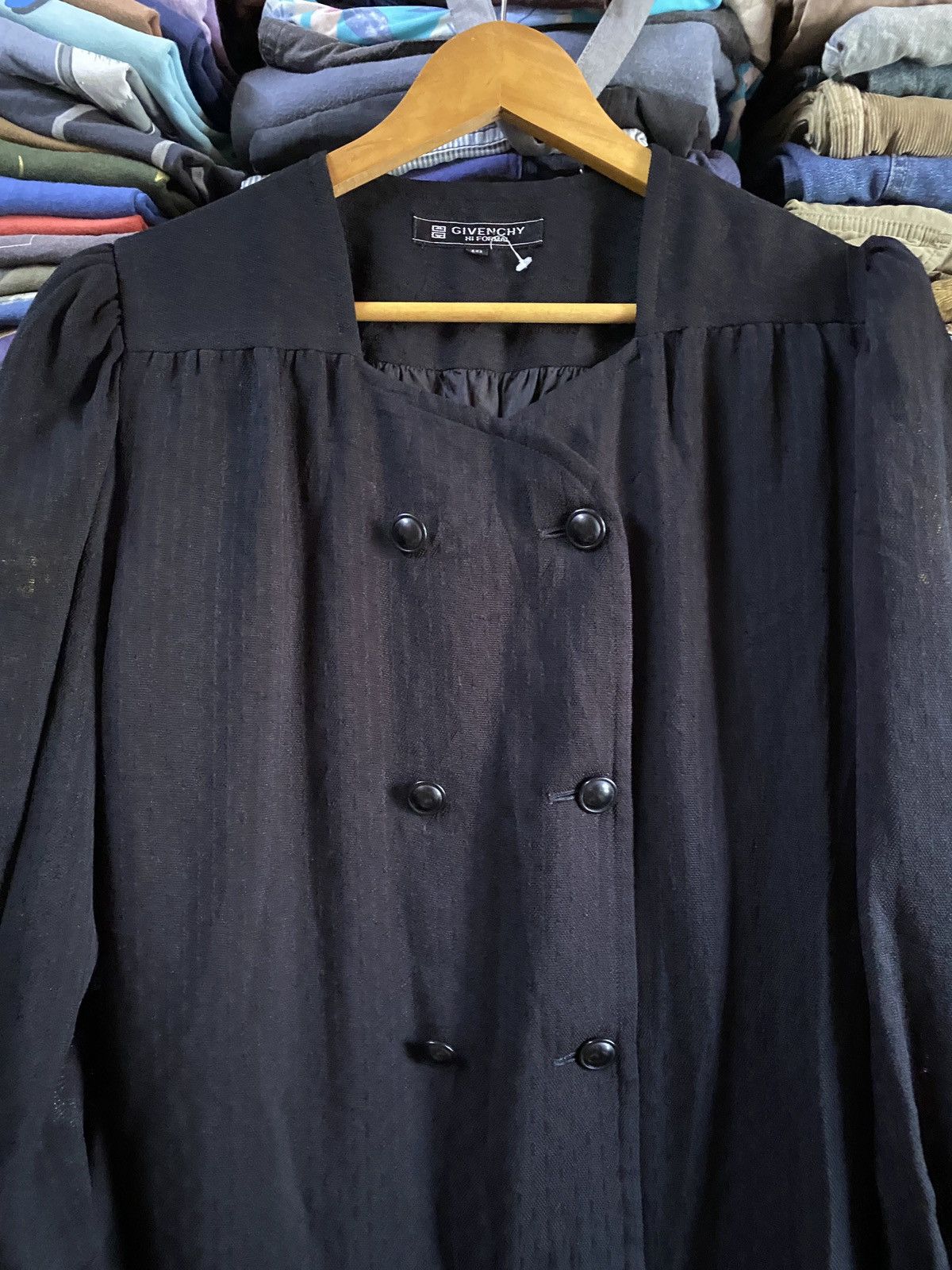 Designer × Givenchy Formal Givenchy luxury Black Wool Dress With Lace Size L / US 10 / IT 46 - 7 Thumbnail